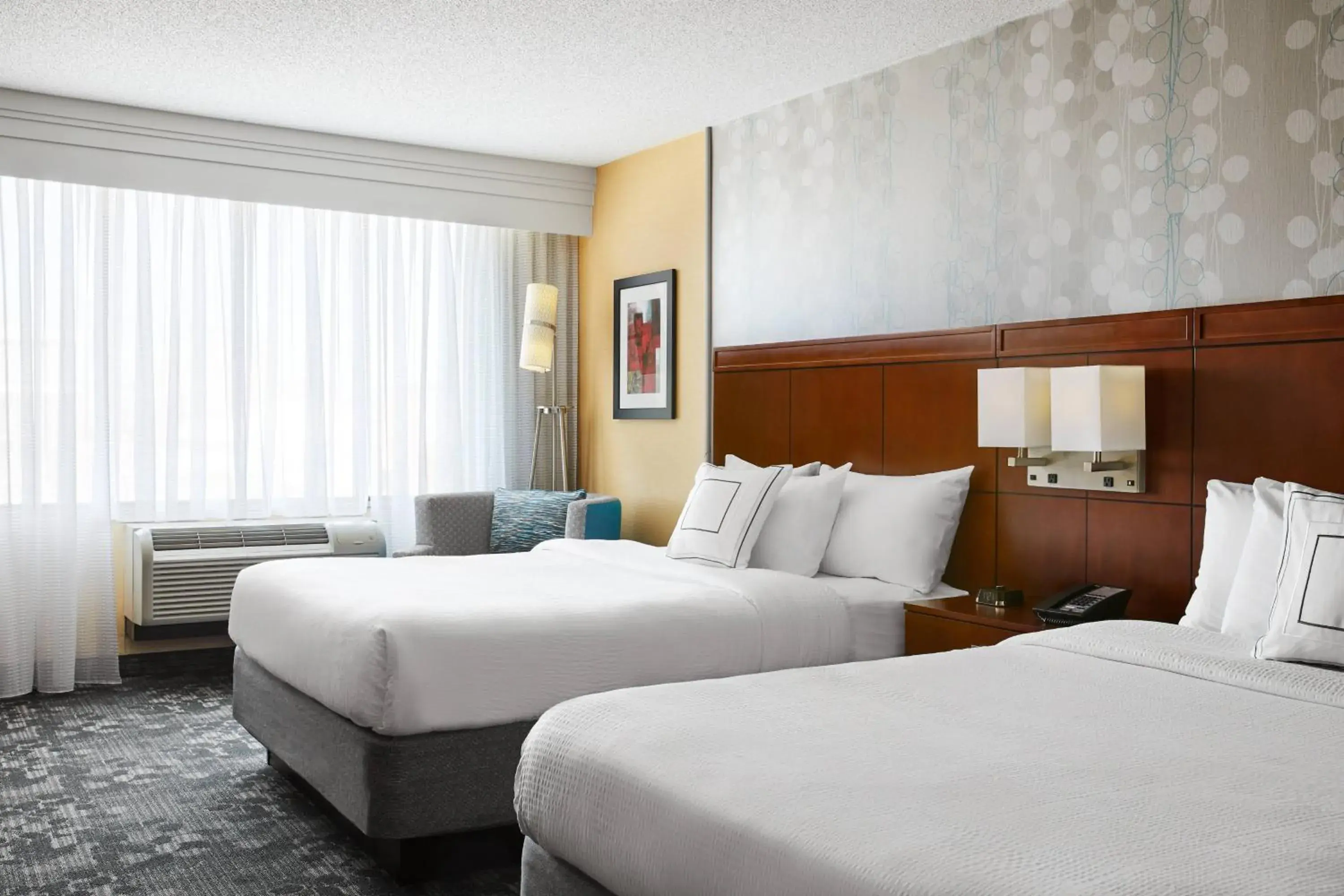 Queen Room with Two Queen Beds and Roll-in Shower - Mobility and Hearing Accessible in Courtyard by Marriott Newark Downtown Queen Room with Two Queen Beds and Roll-in Shower - Mobility and Hearing Accessible in Courtyard by Marriott Newark Downtown