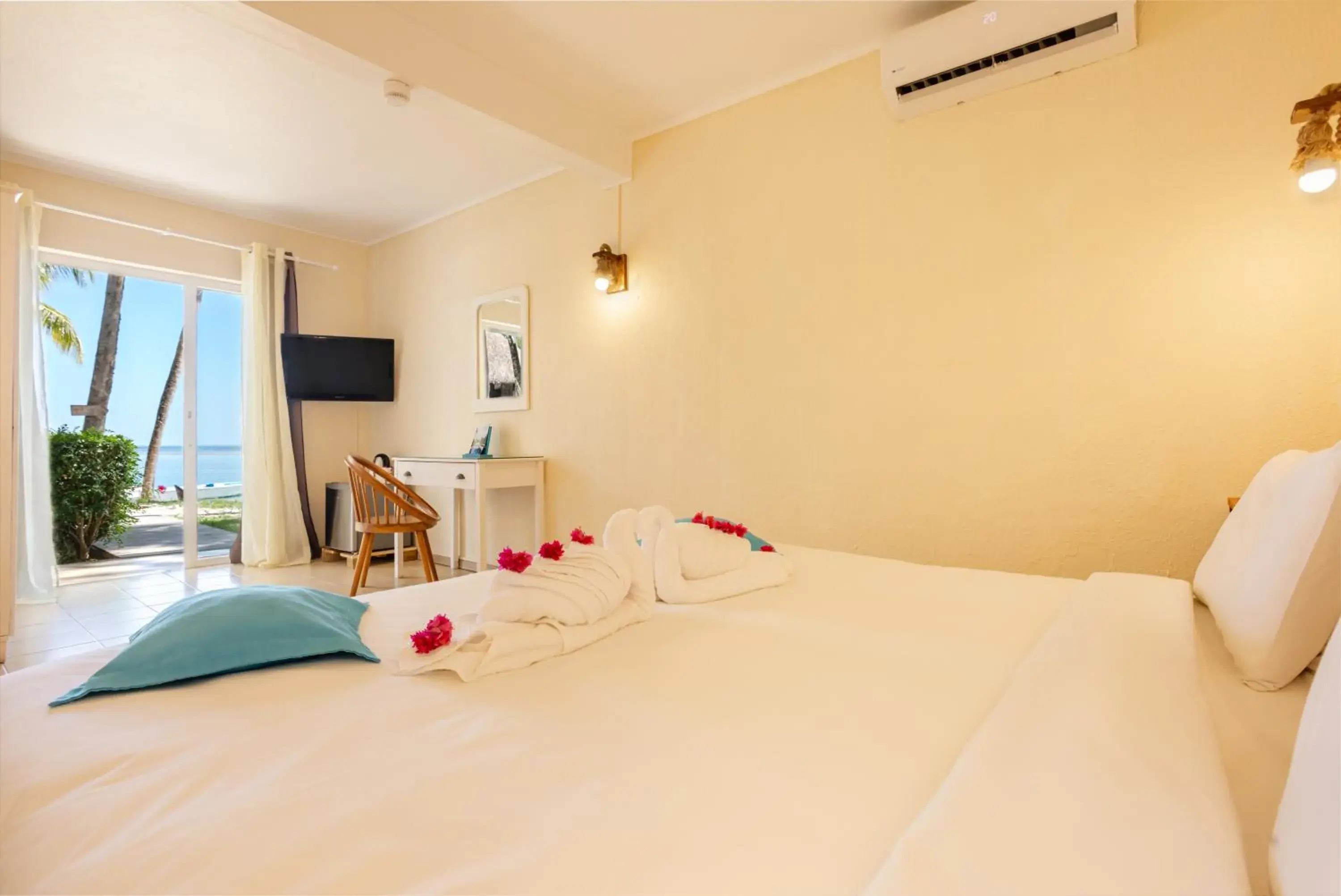 View (from property/room), Bed in Cocotiers Hotel – Mauritius View (from property/room), Bed in Cocotiers Hotel – Mauritius