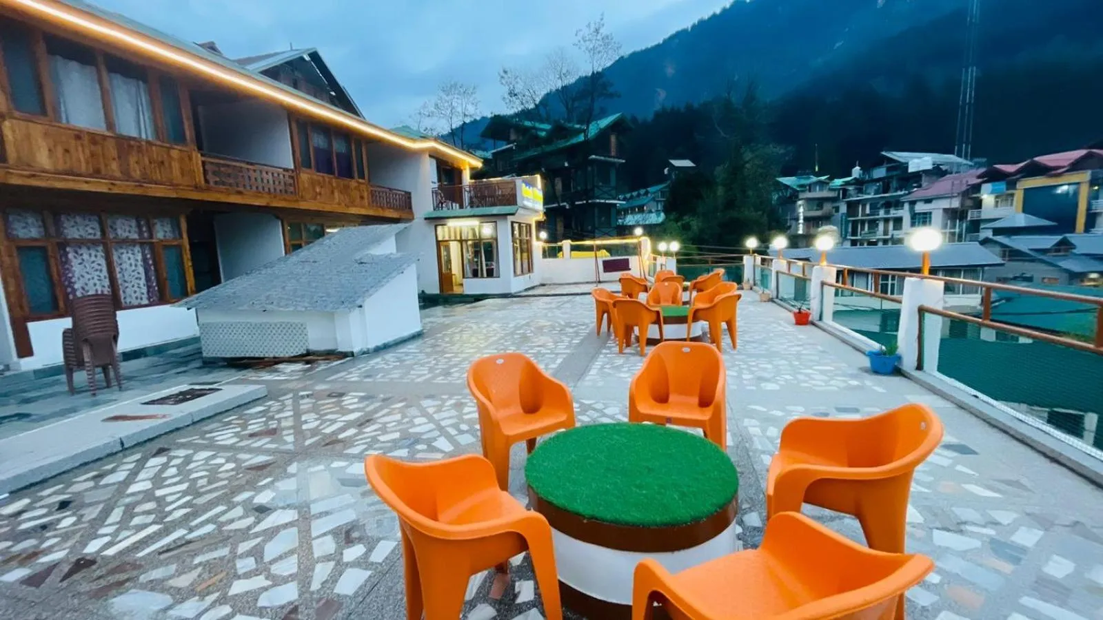 Mountain view in Hotel Hilltop At Mall Road Manali With Open Terrace