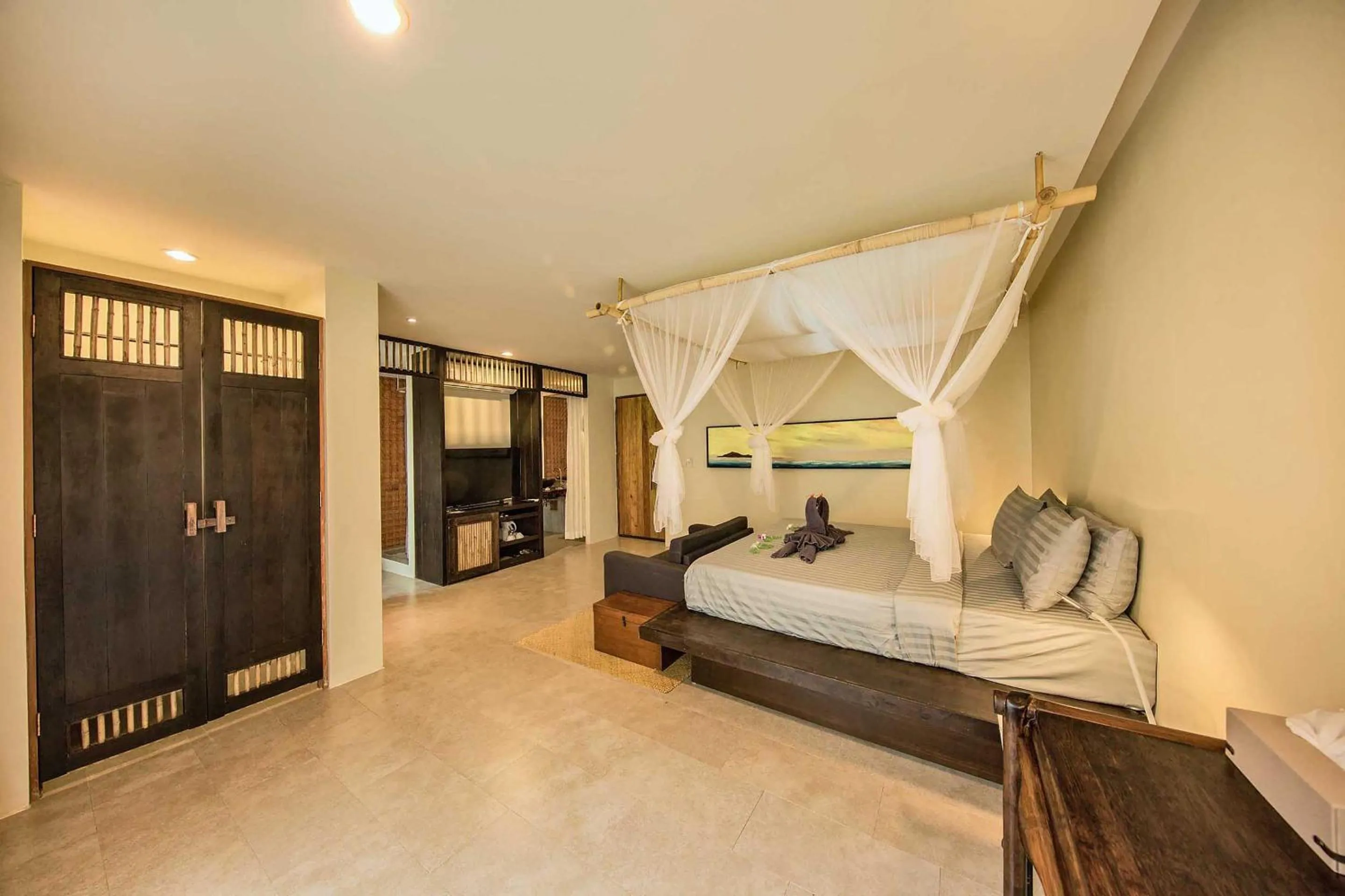 Bed in SriLanta Resort and Spa