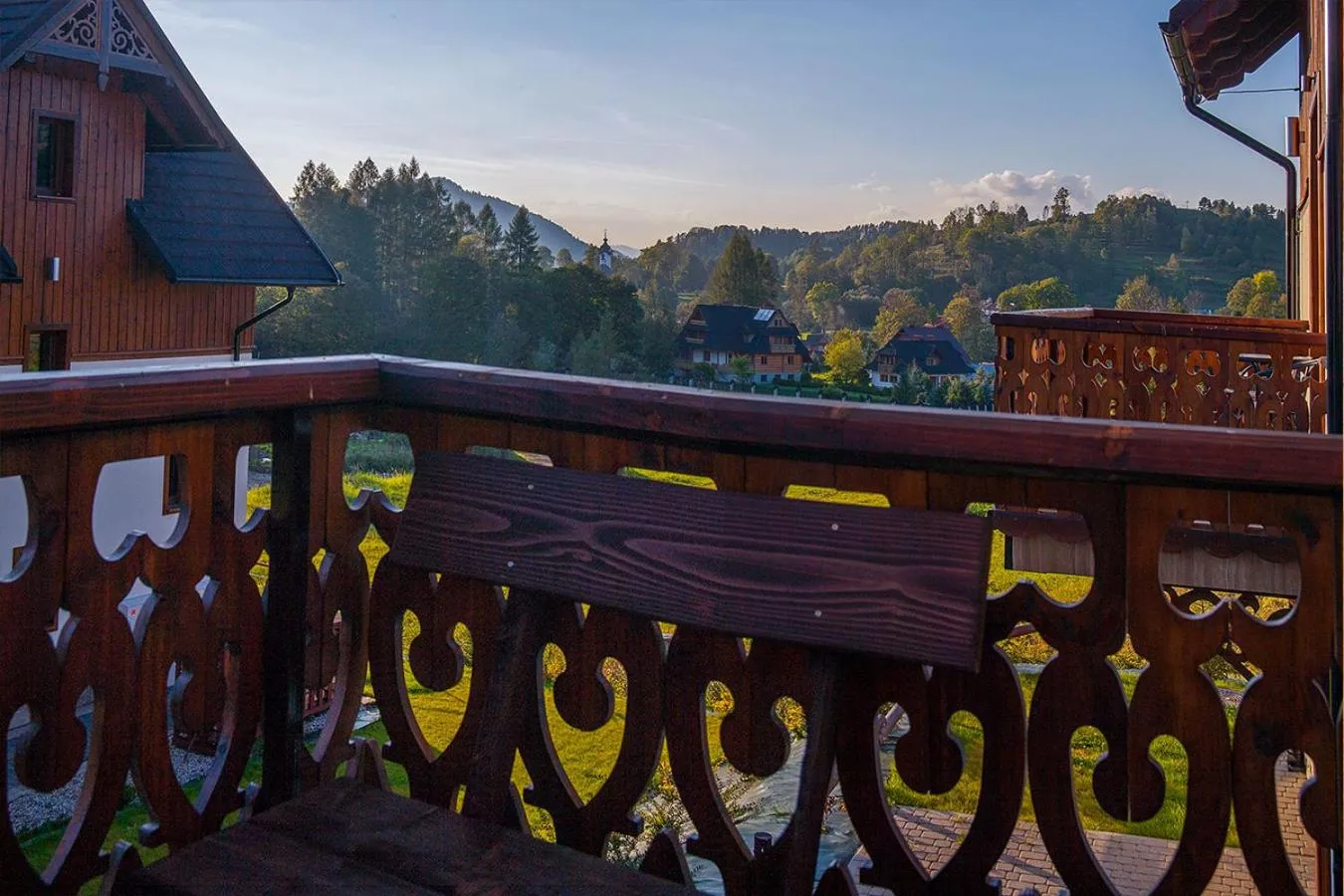Balcony/Terrace in Jaworczański Raj pod Wysoką - z Sauną przy Wyciągu
