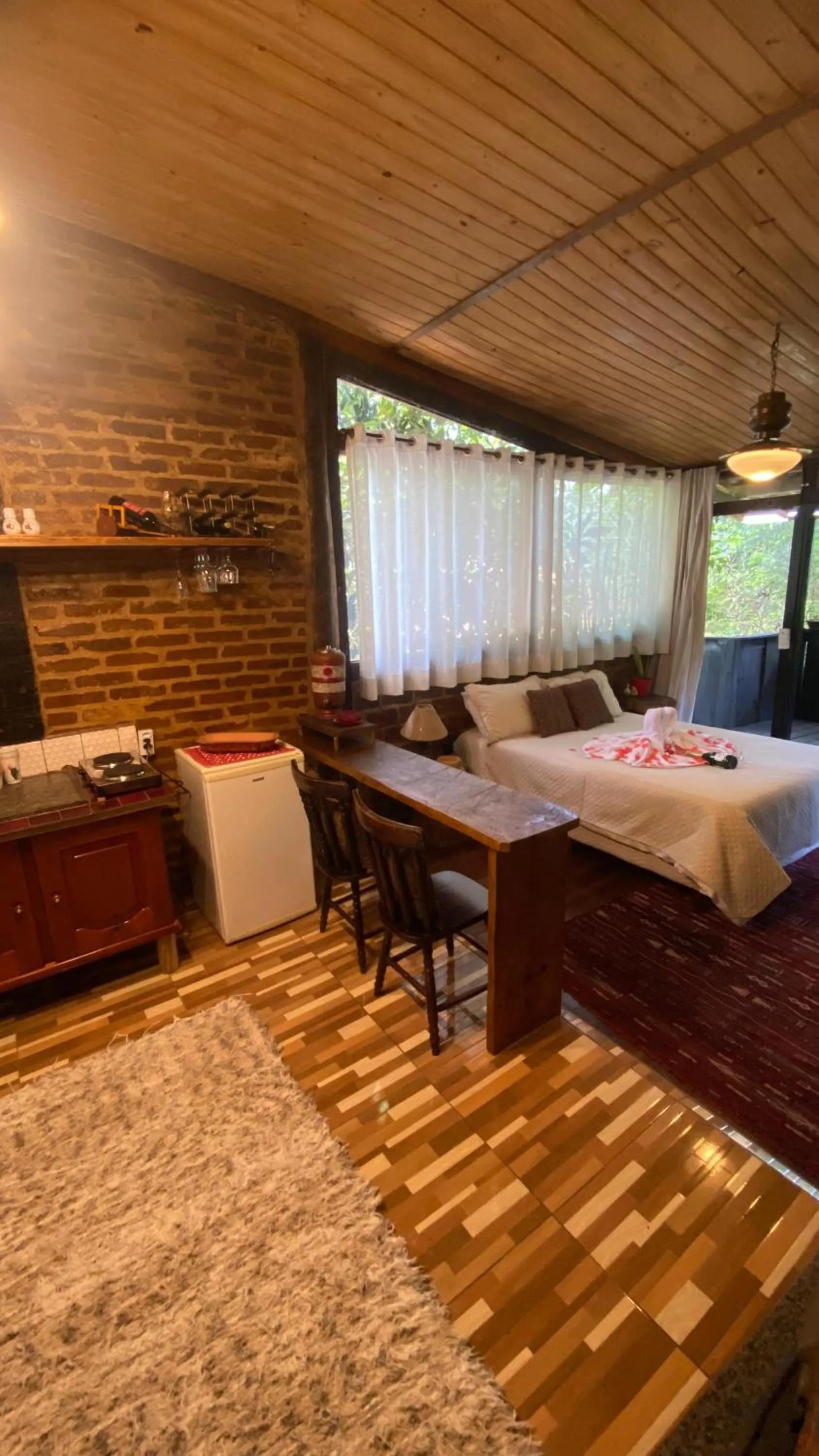 Bed in Chalé Rustic House