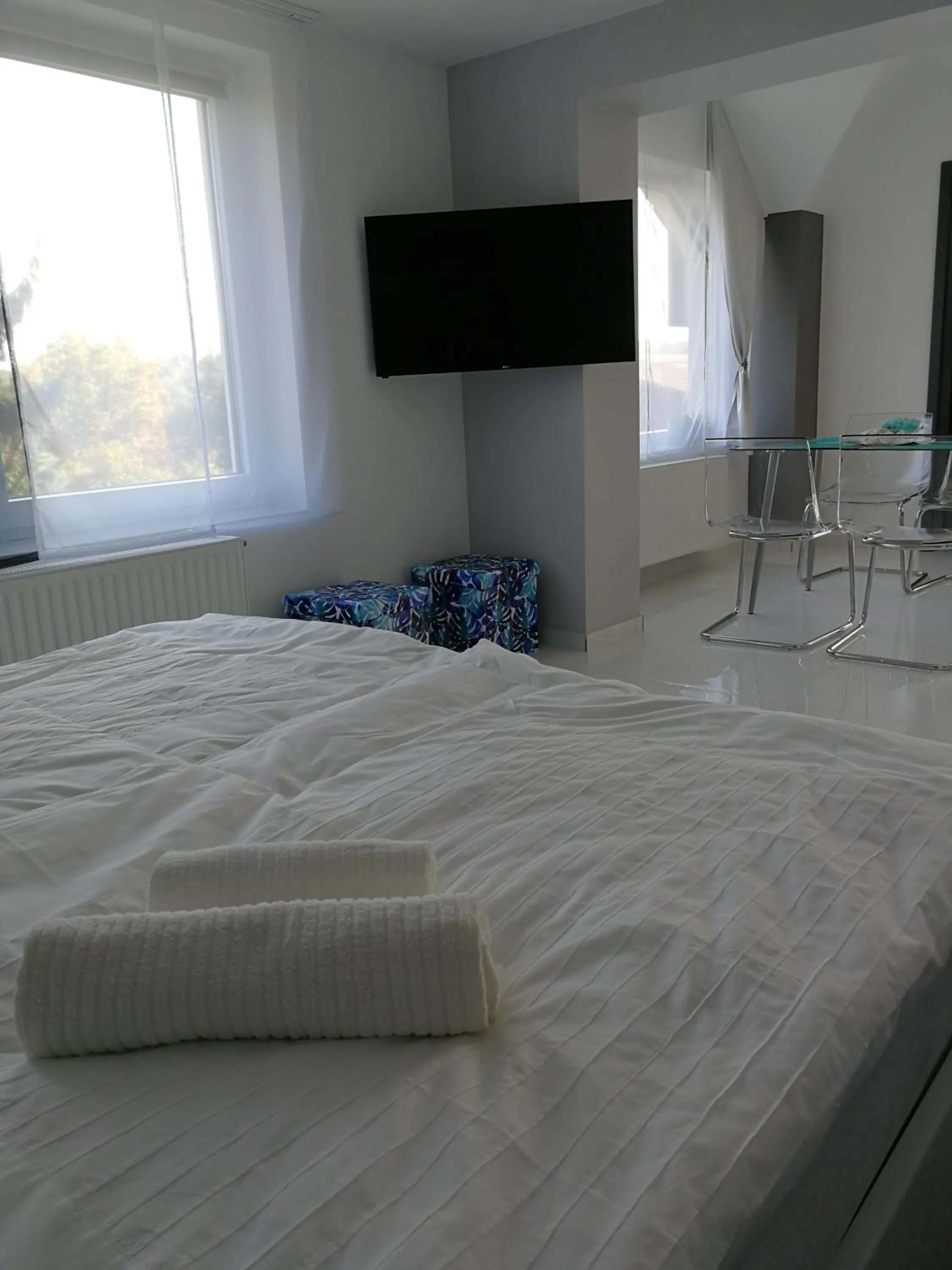 Bed in AQUA SOLAR APARTMANHÁZ