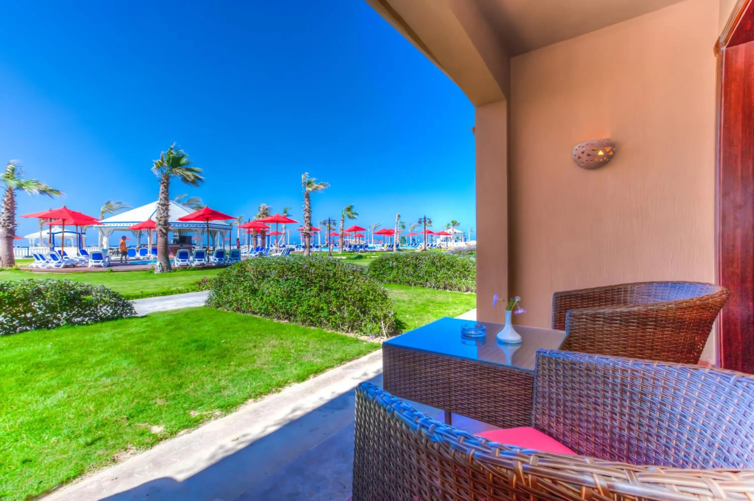 Garden view in Porto Matrouh Beach Resort Garden view in Porto Matrouh Beach Resort
