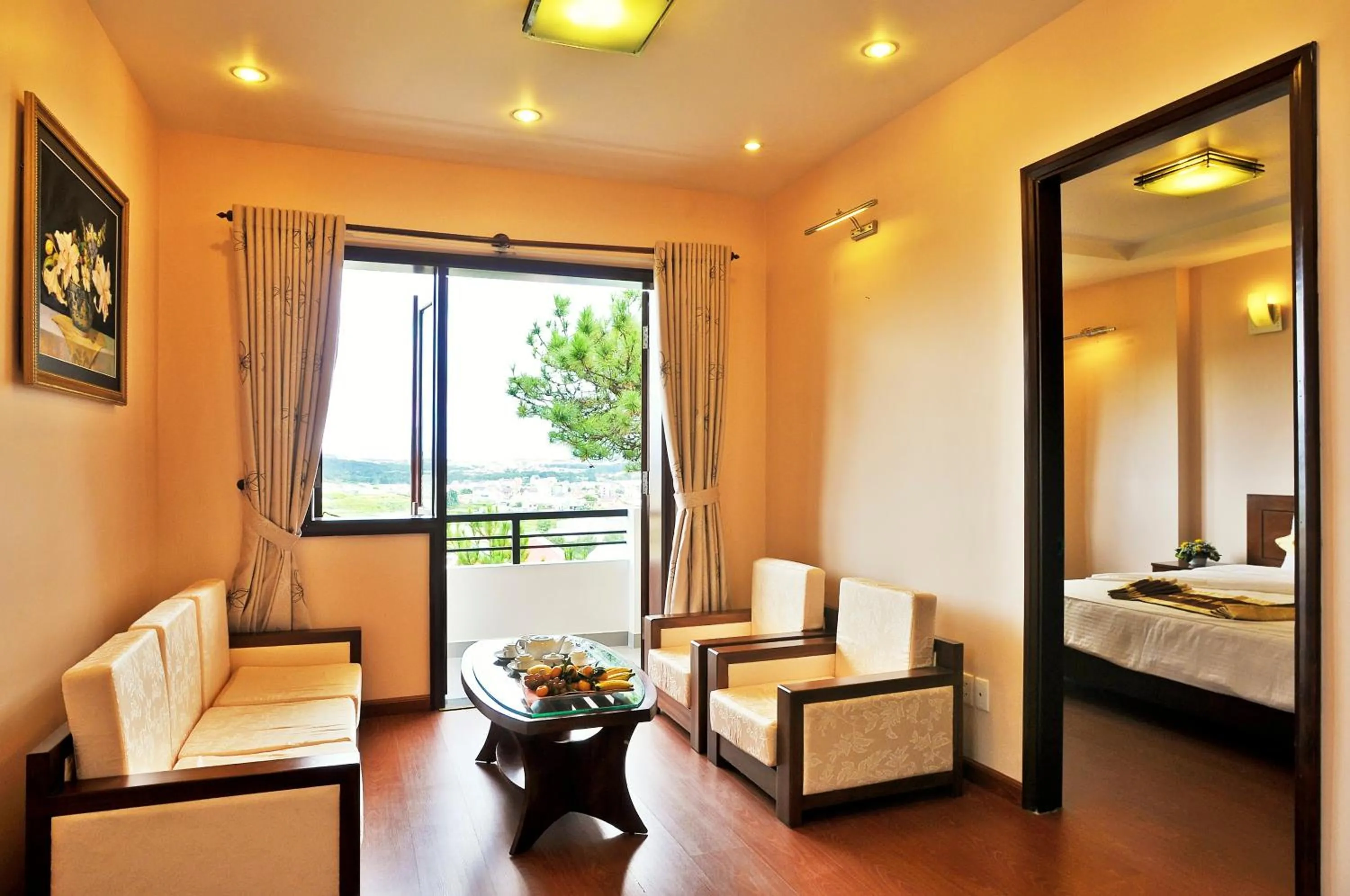 Living room, Bed in Ky Hoa Hotel Da Lat