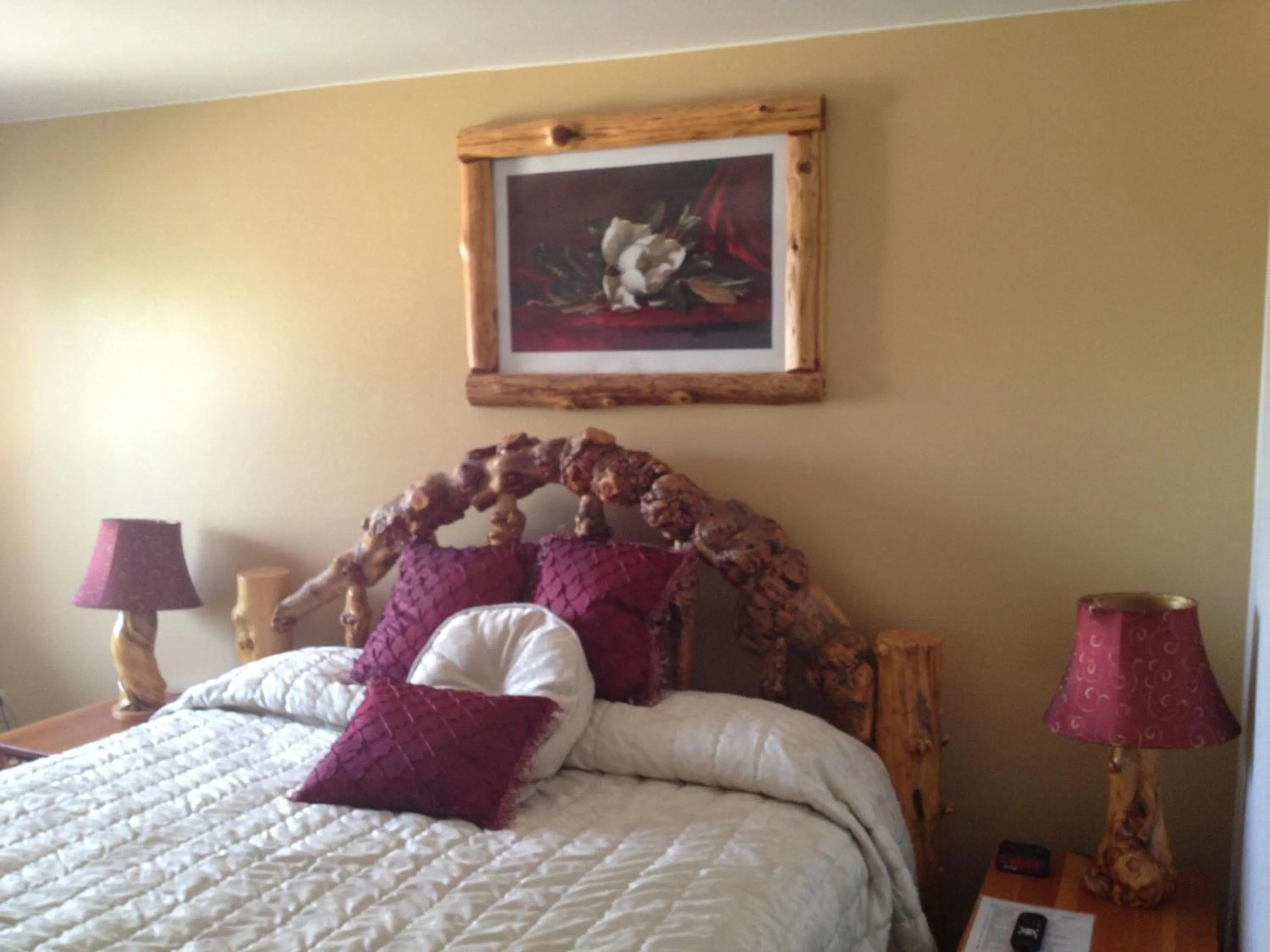 Bed in Buffalo Bill's Antlers Inn