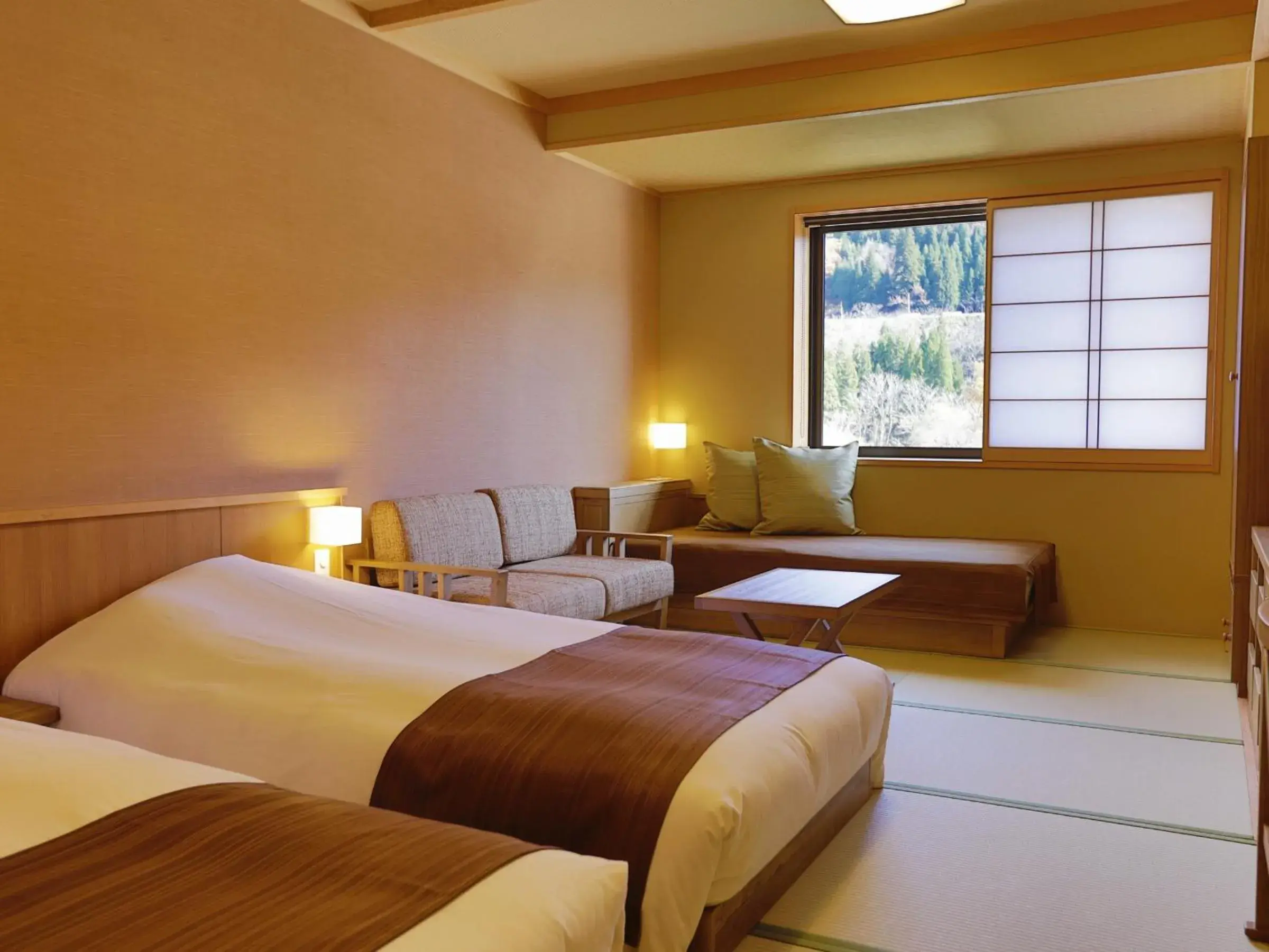 Comfort Twin Room with Extra Bed - single occupancy in Onyado Yuinosho, Shirakawago Comfort Twin Room with Extra Bed - single occupancy in Onyado Yuinosho, Shirakawago