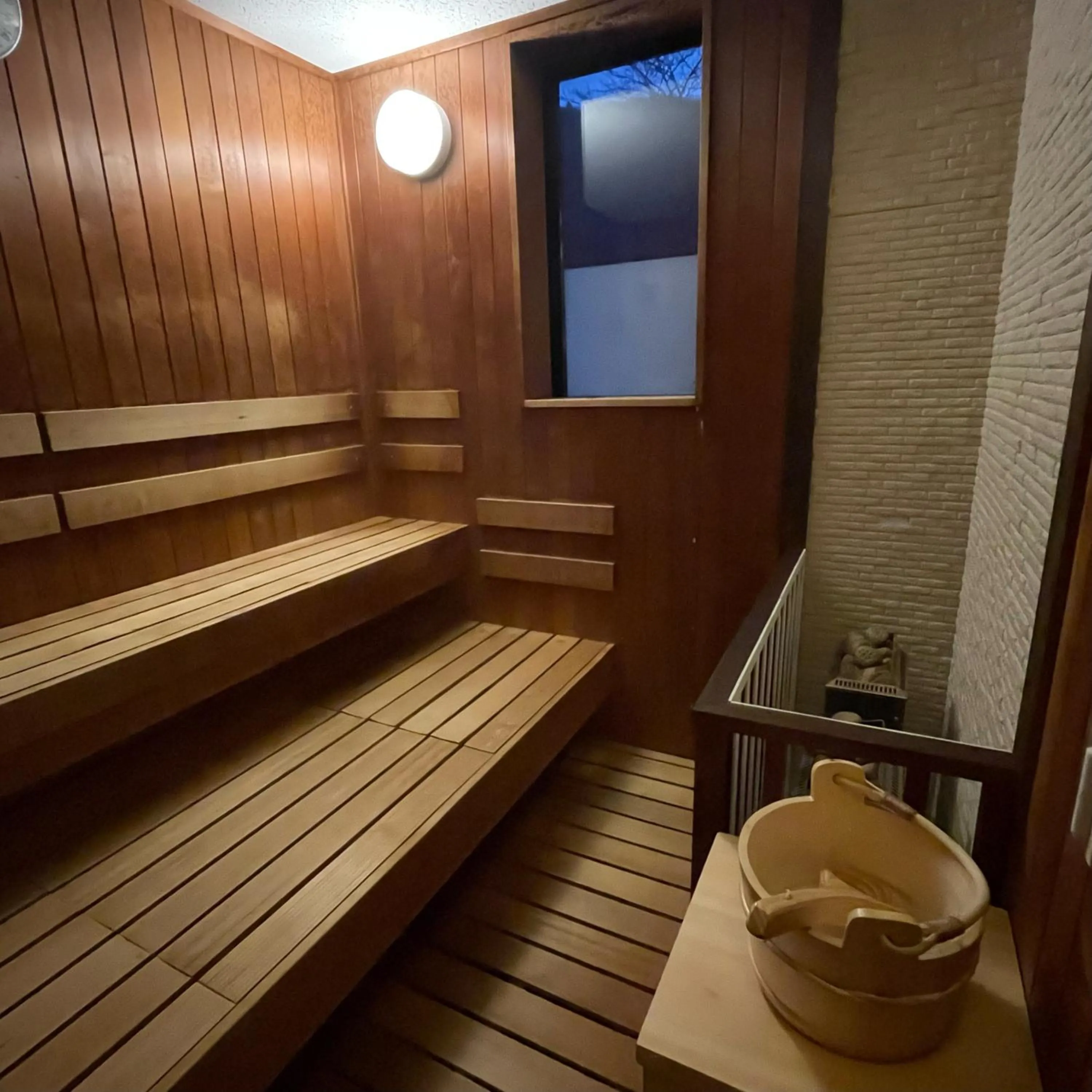 Sauna in Onyado Yuinosho, Shirakawago