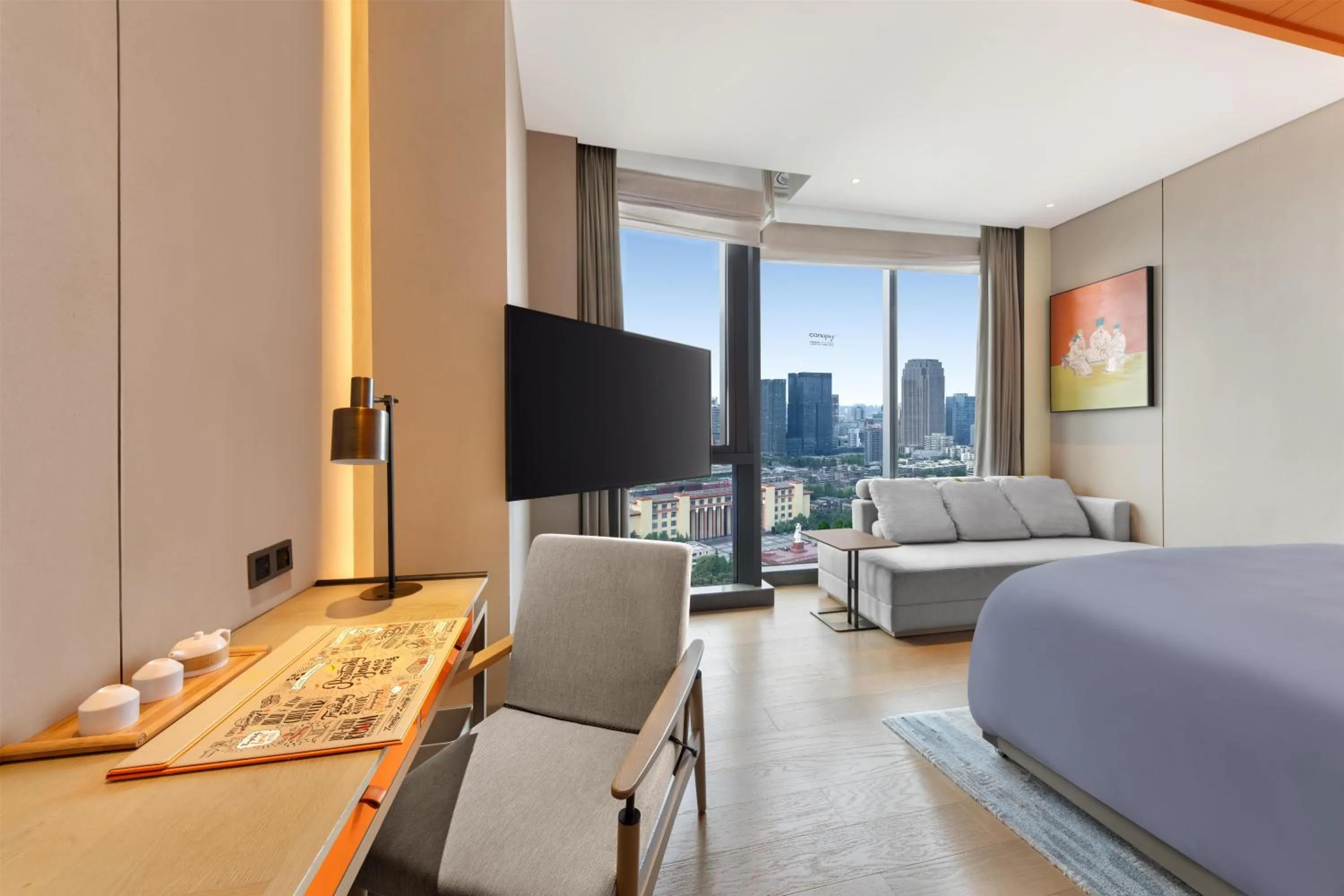 Bedroom, Bed in Canopy by Hilton Chengdu City Centre