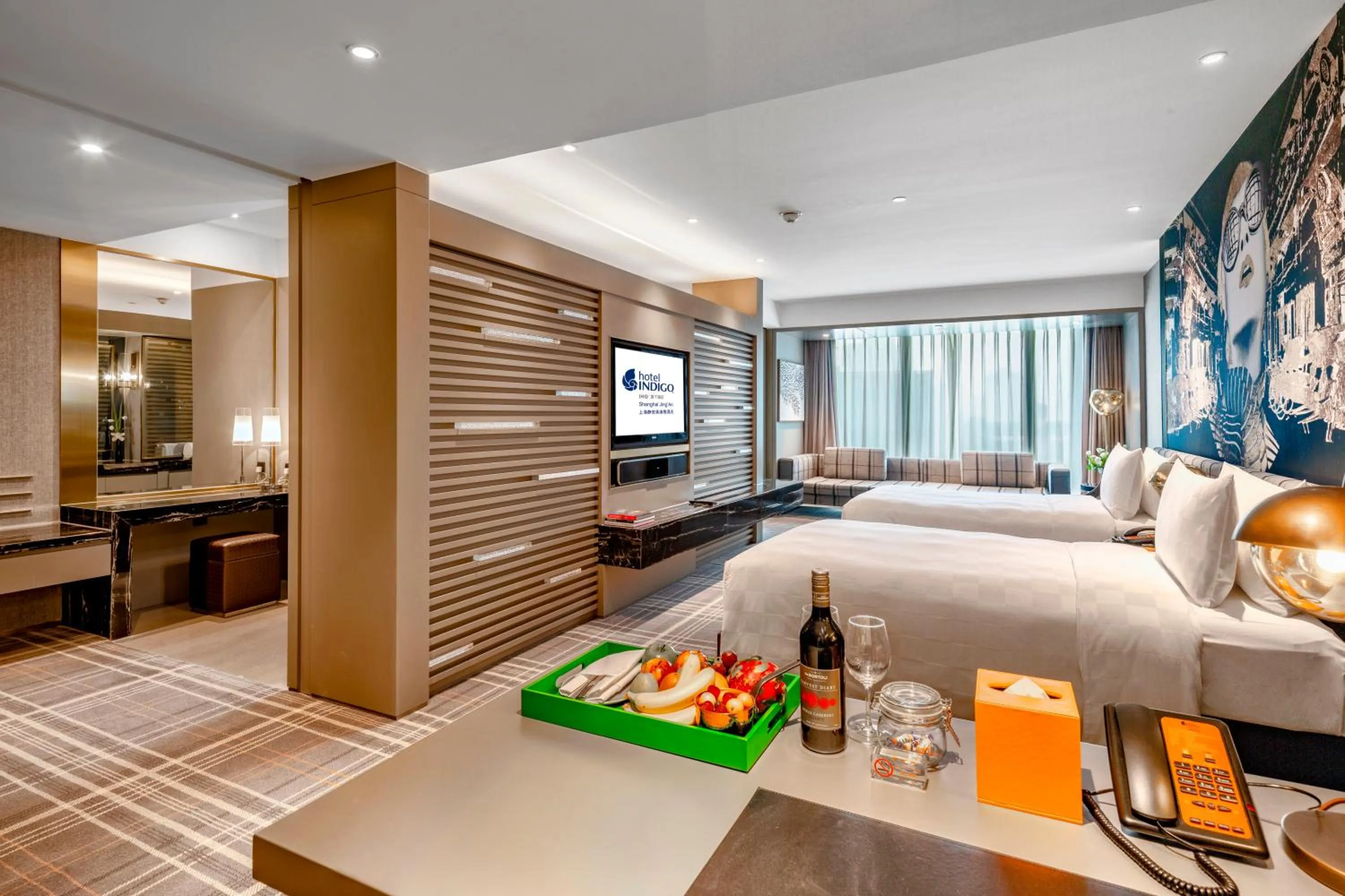 Photo of the whole room, Bed in Hotel Indigo Shanghai Jing'An by IHG