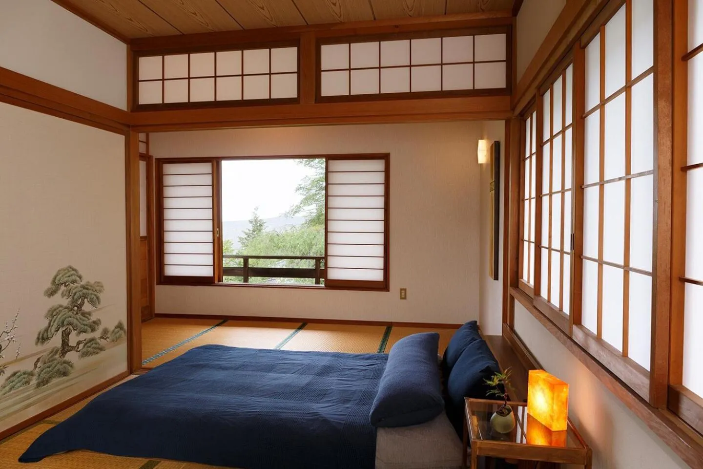 Decorative detail, Bed in Taisho Modern Villa Zen