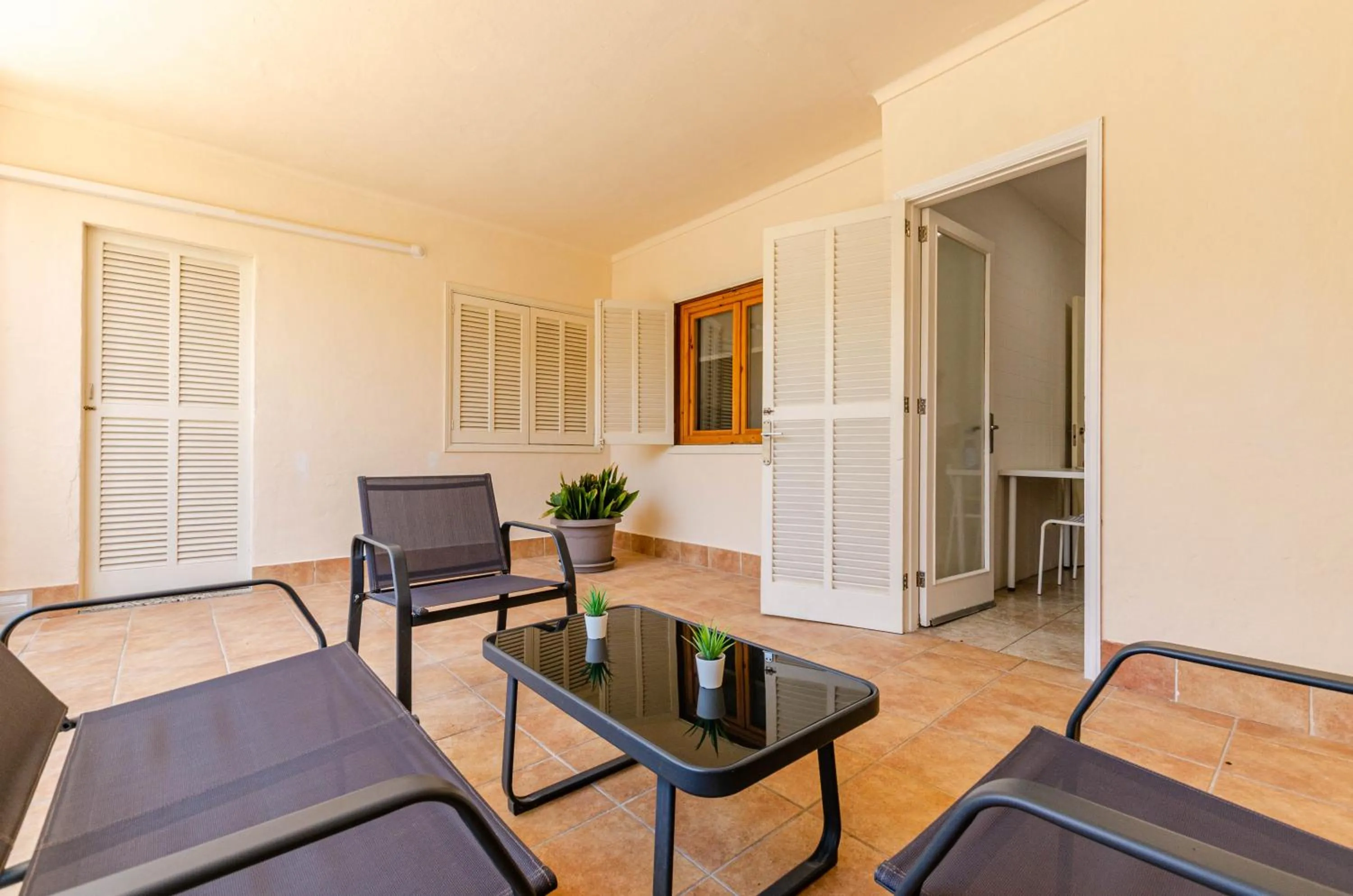 Seating area in Port Apartments