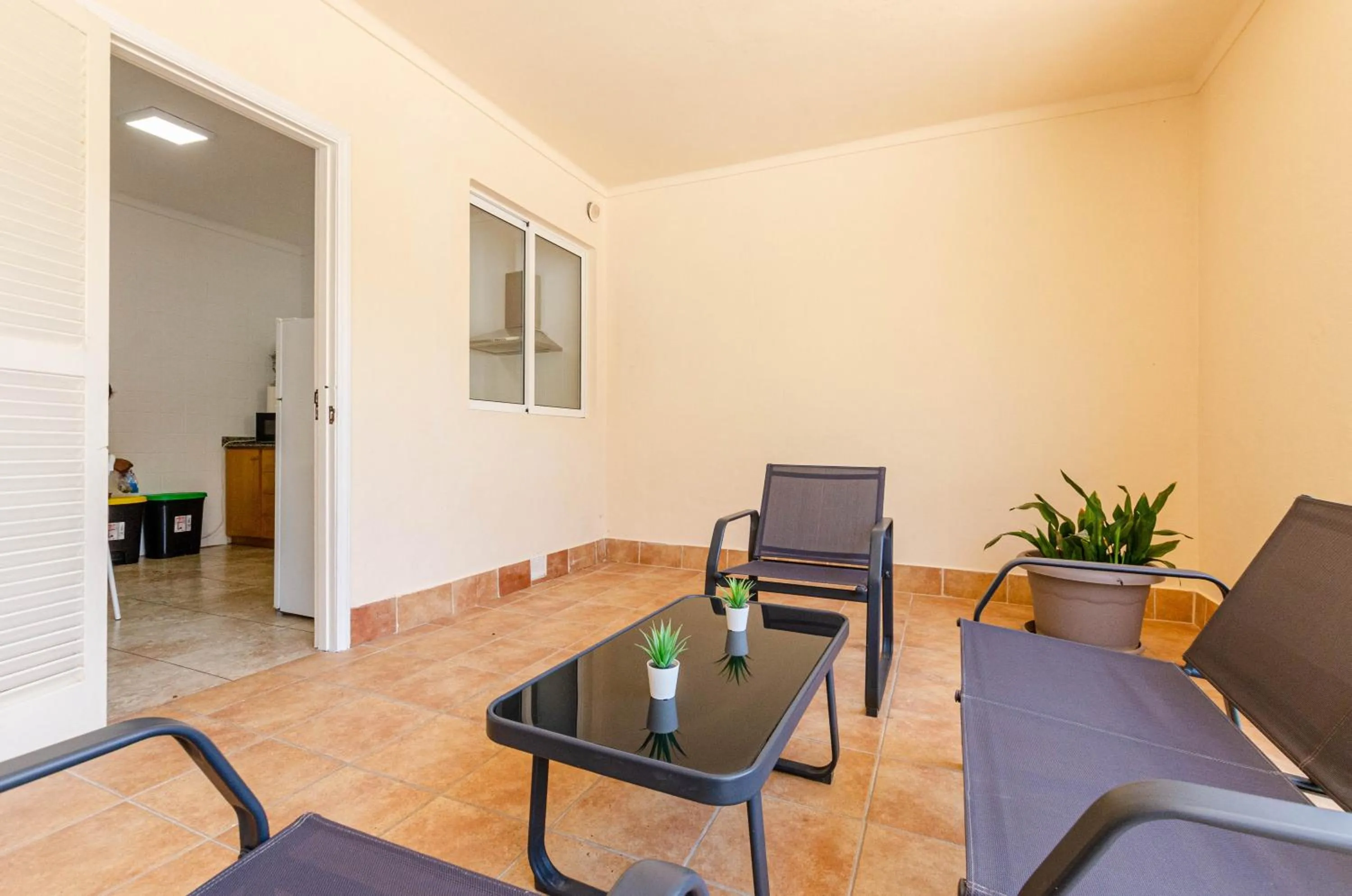 Seating area in Port Apartments