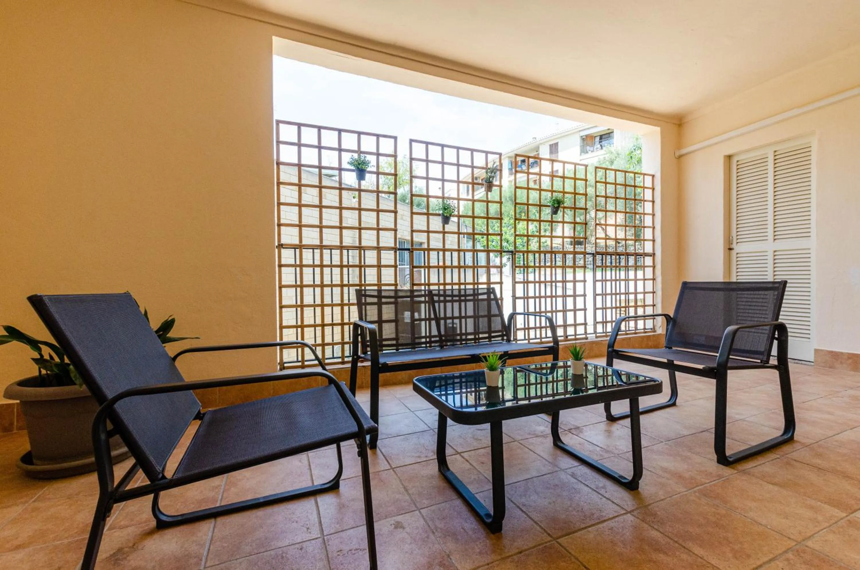 Seating area in Port Apartments