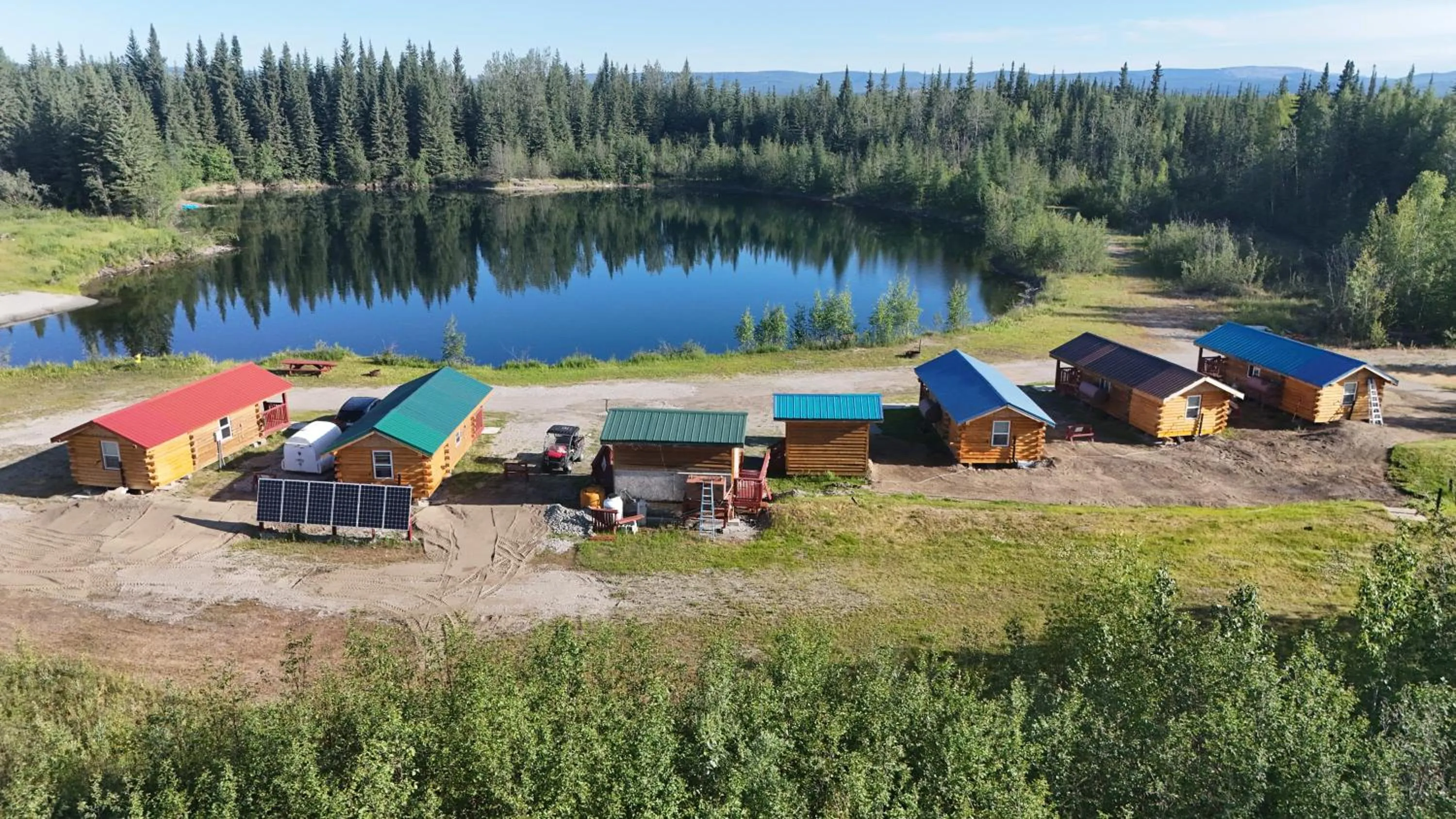 Alaska Log Cabins on the Pond