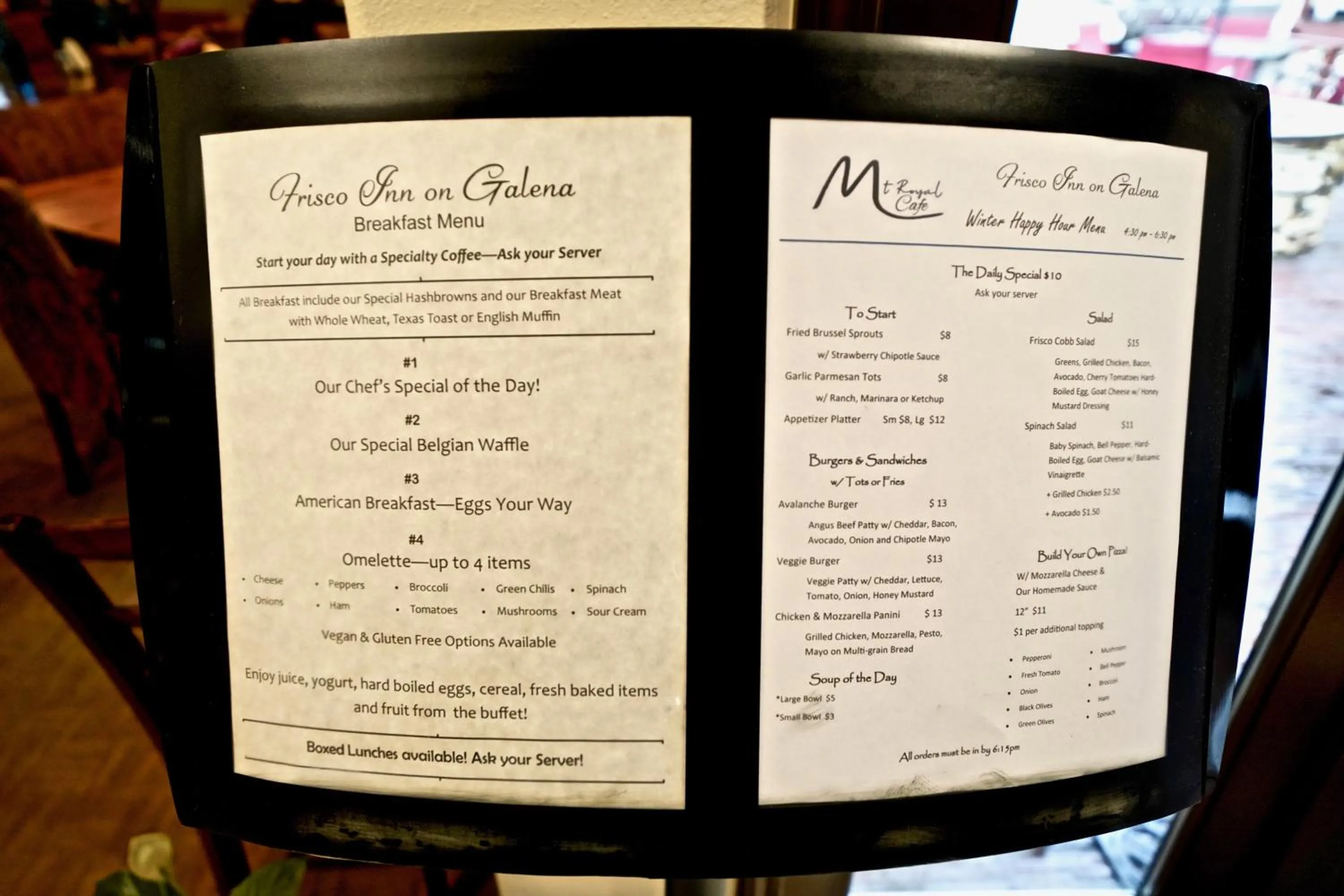 Breakfast in Frisco Inn on Galena