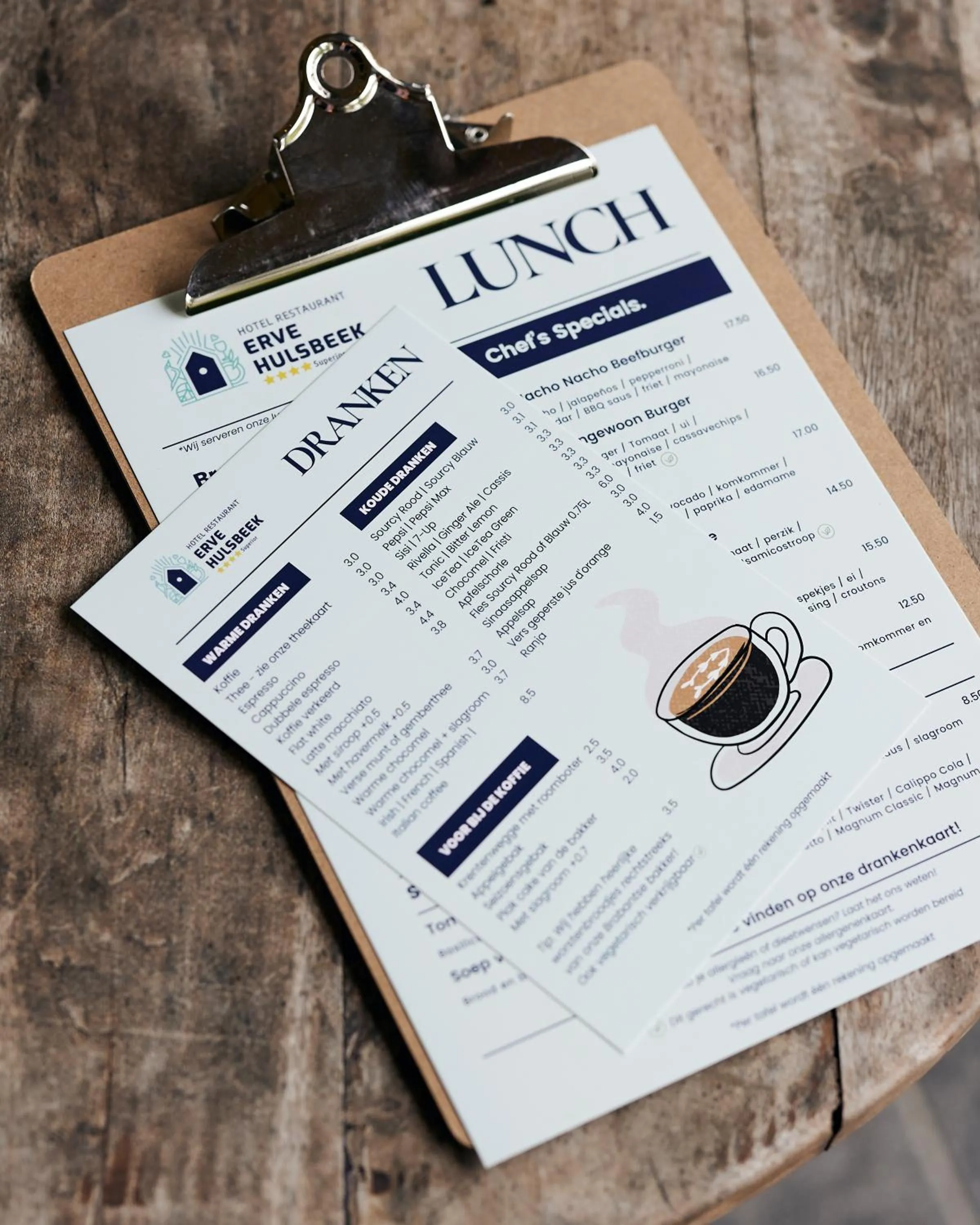 Food and drinks in Hotel Erve Hulsbeek