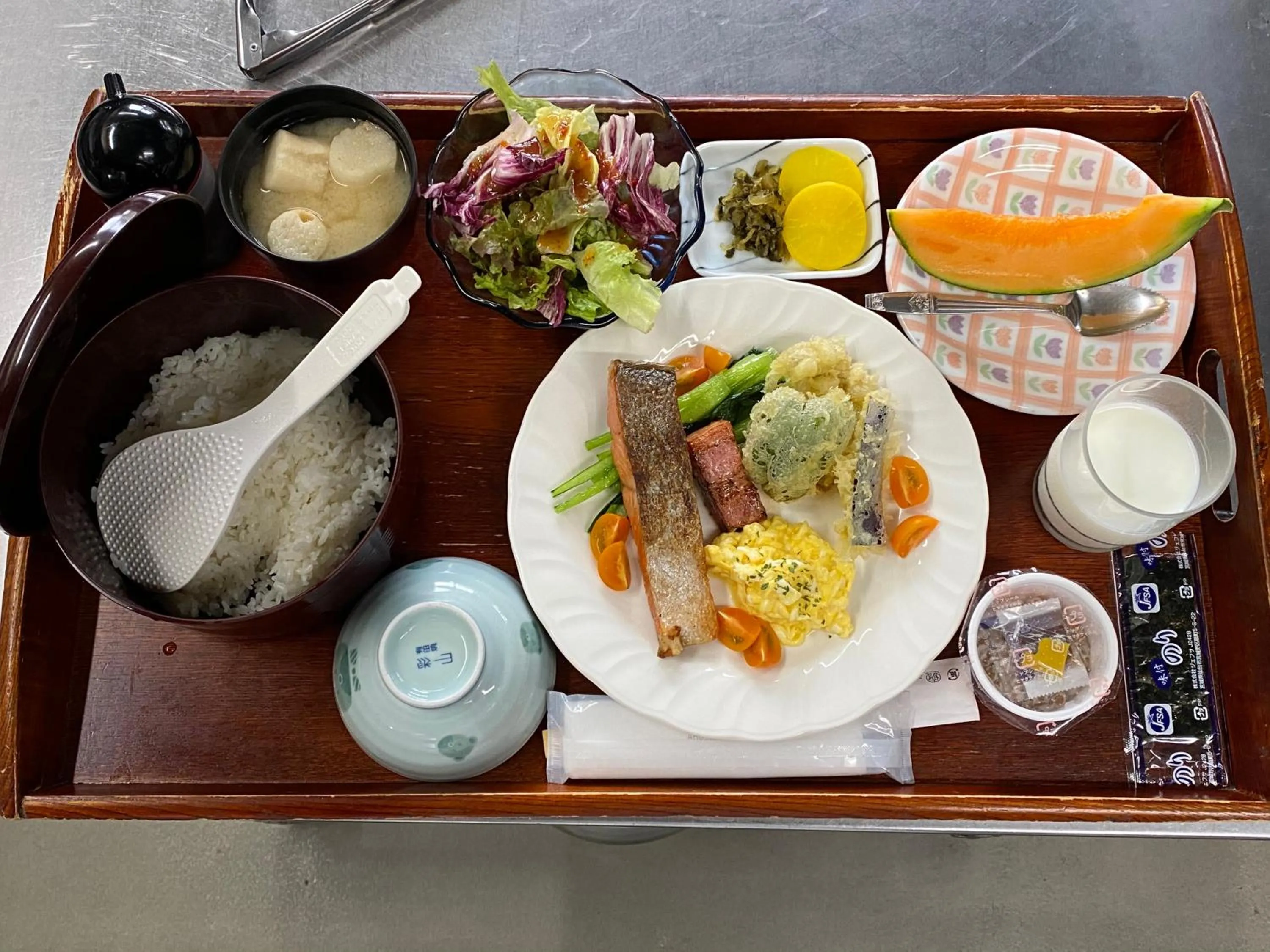 Asian breakfast in CHALET BURLAP FURANUI