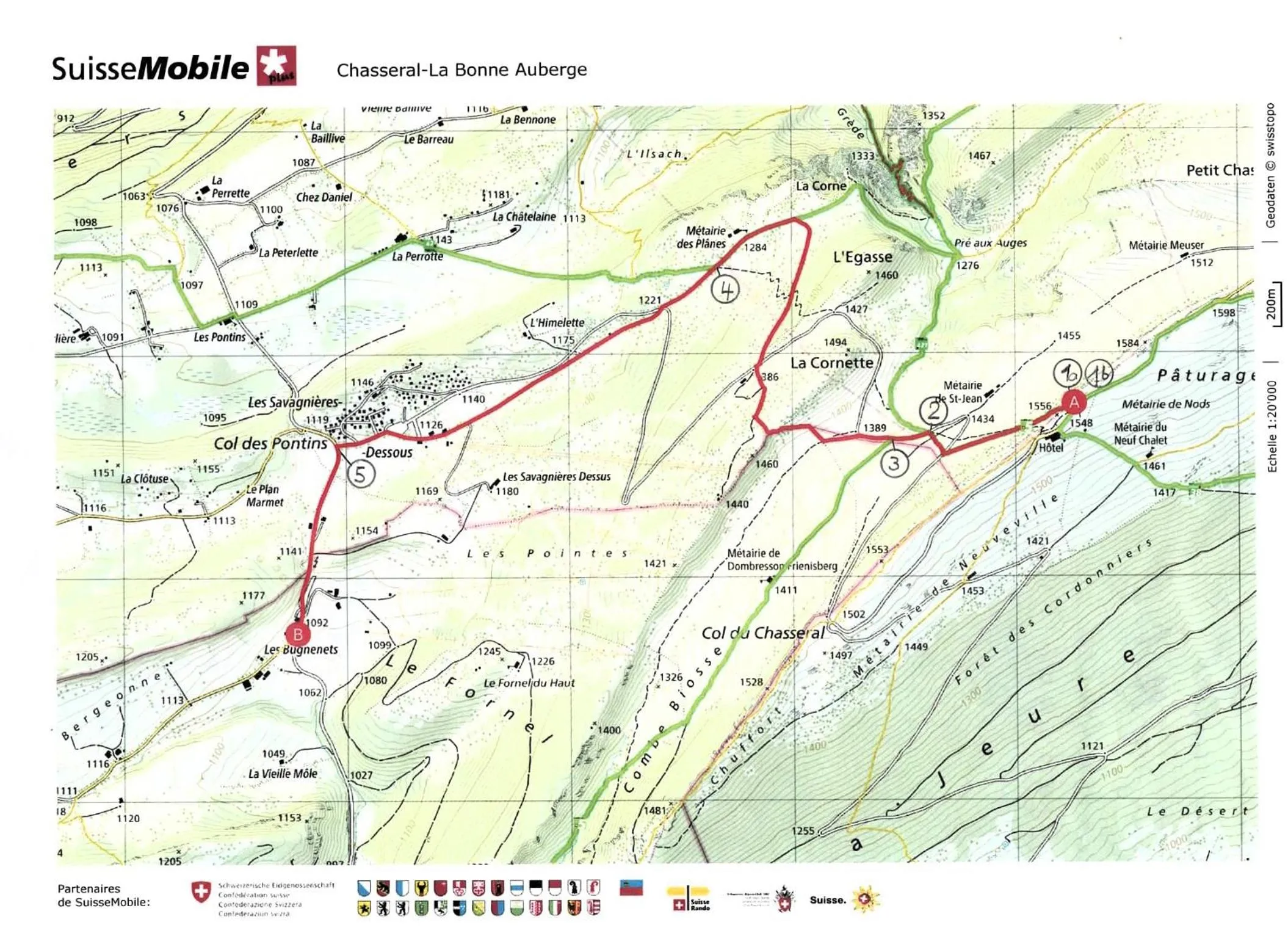 Hiking in Bonne Auberge Les Bugnenets