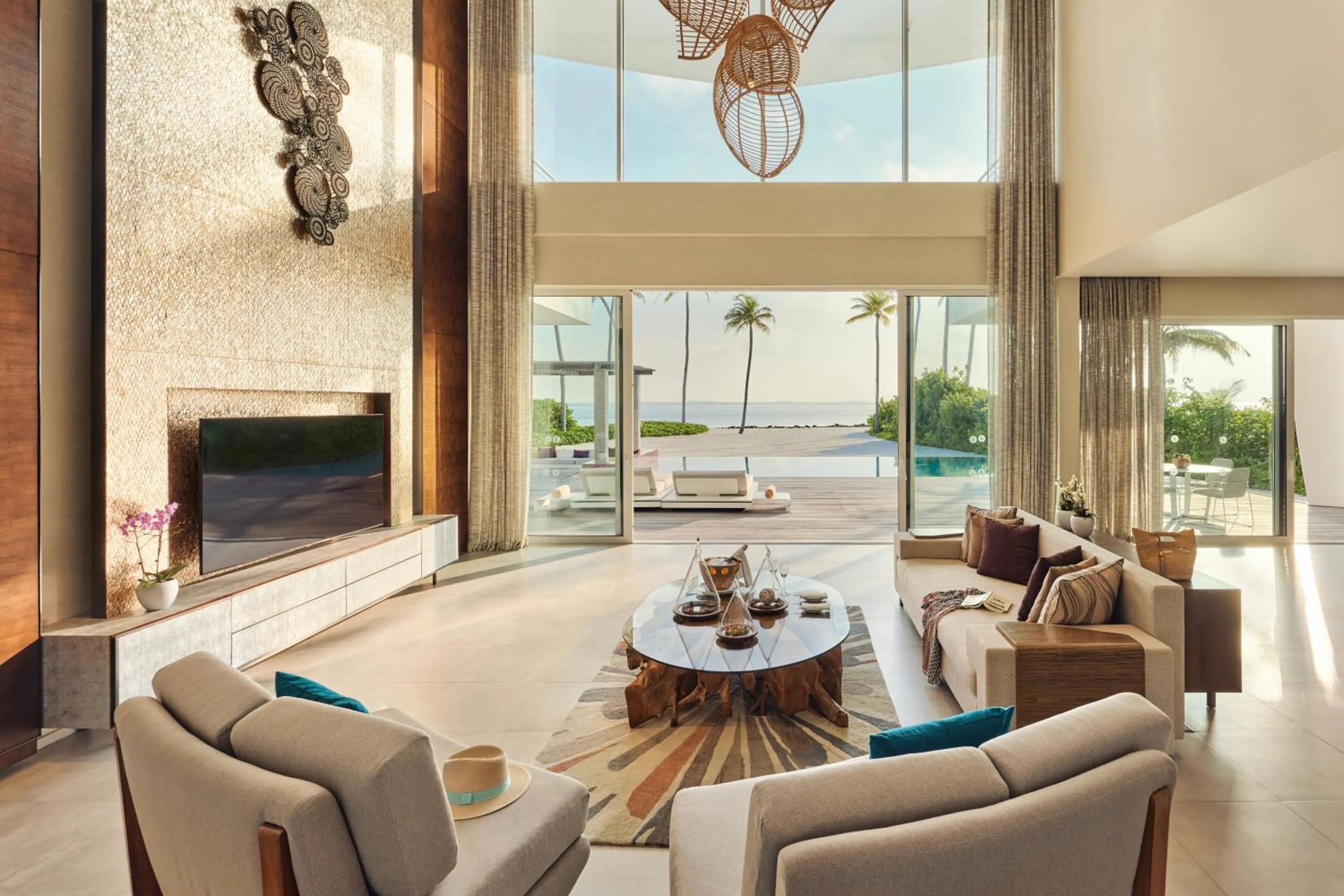Living room in Jumeirah Olhahali Island Maldives