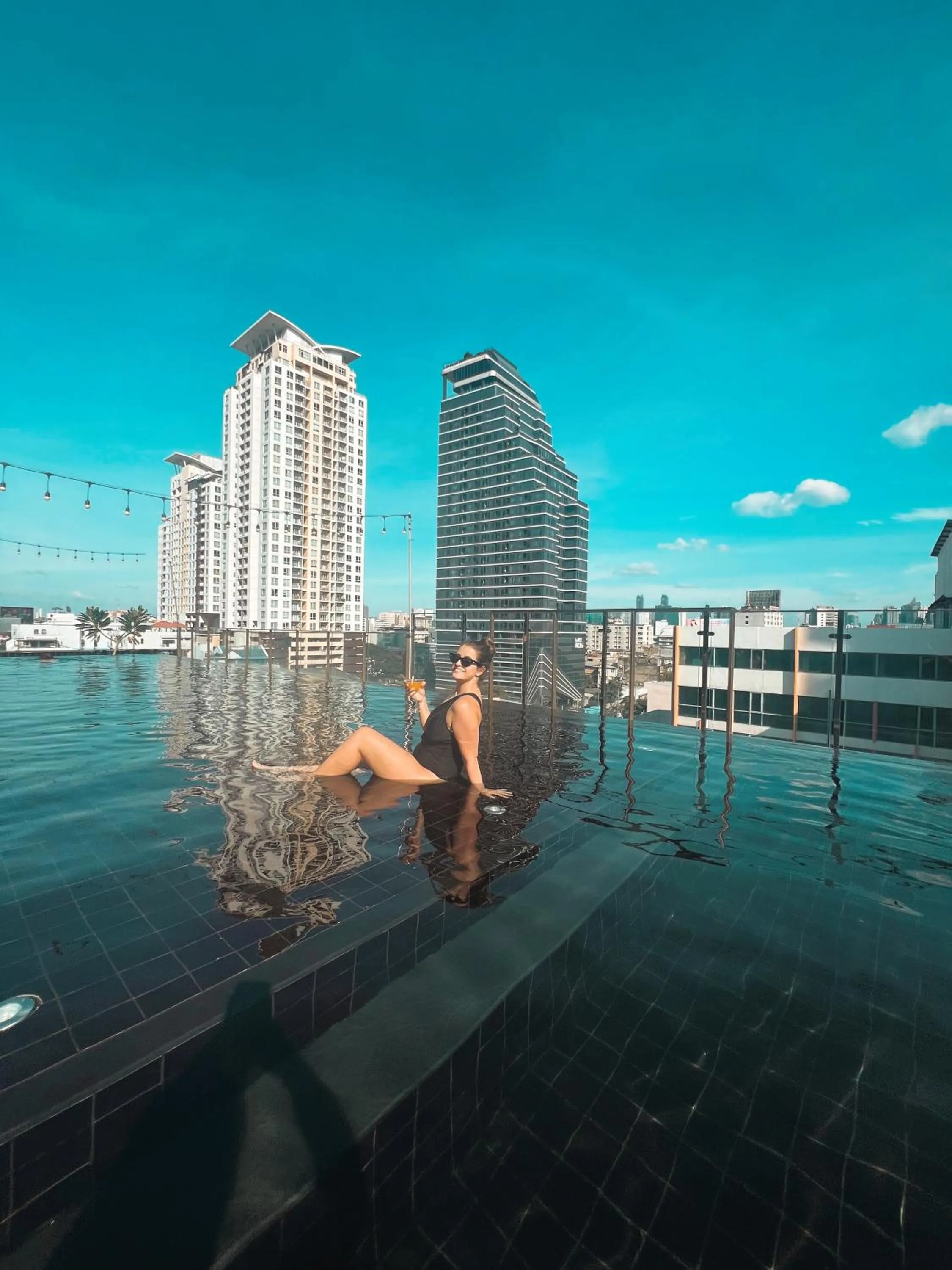 Pool view in De Prime Rangnam Hotel