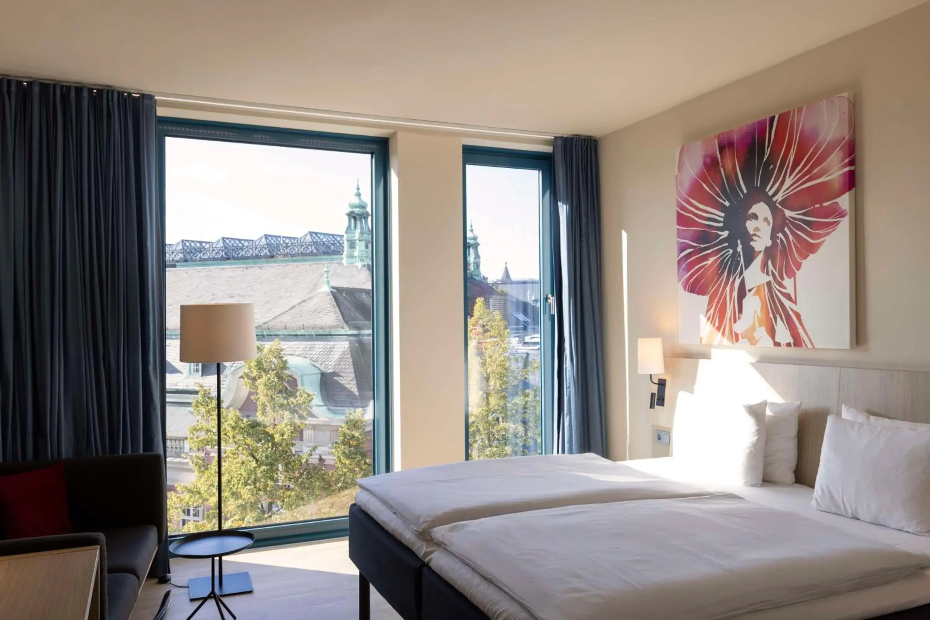 Bedroom, Bed in Scandic Hamburg Emporio Bedroom, Bed in Scandic Hamburg Emporio