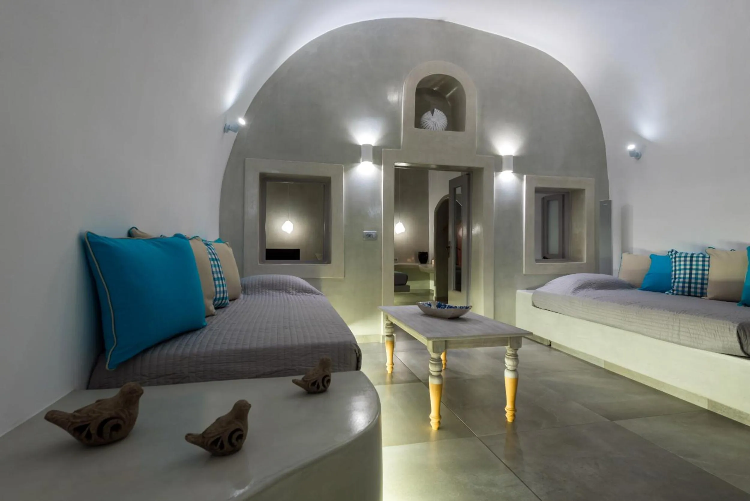 Living room, Bed in Nefeli Homes - Adults Only