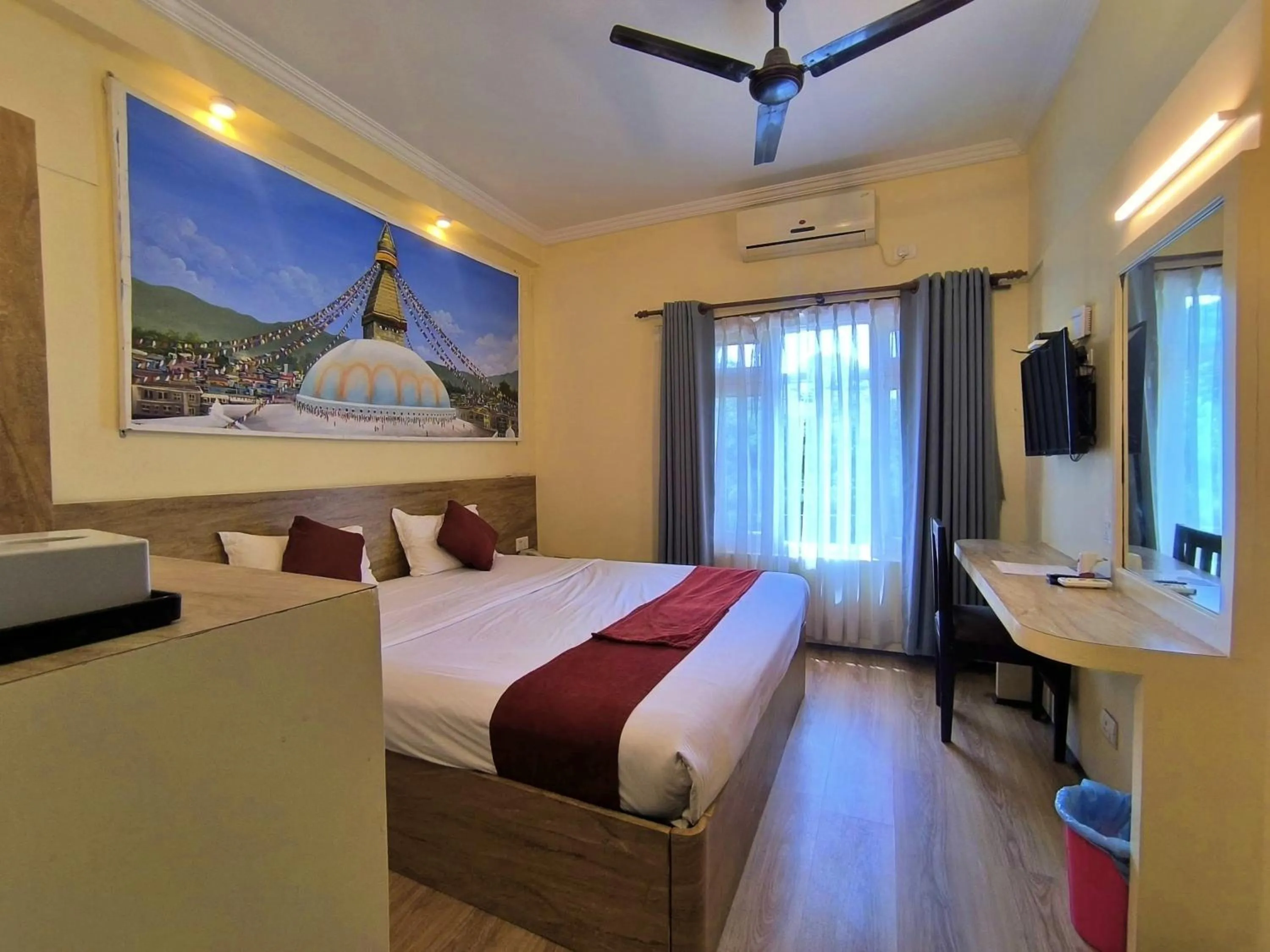Bed in Hotel Peaceland Lumbini