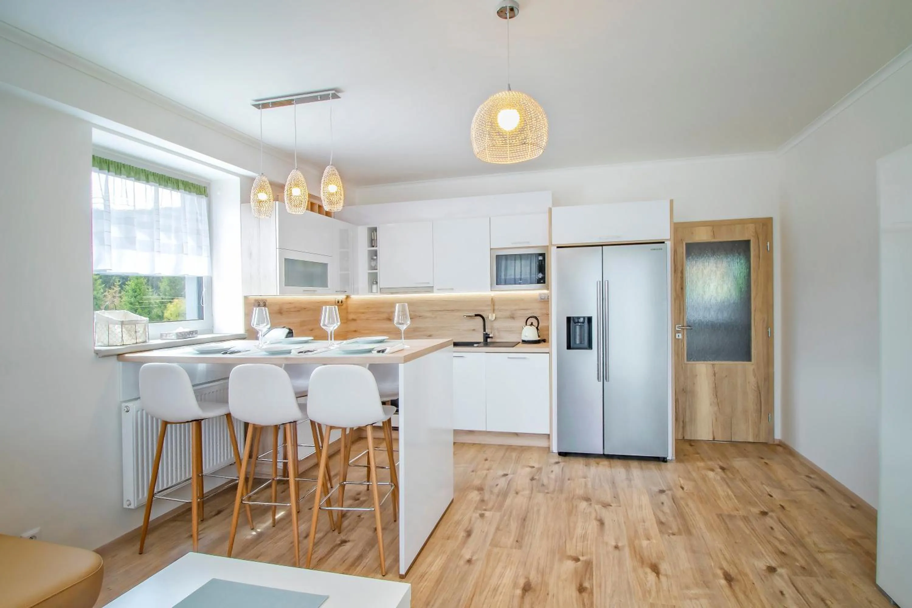 Kitchen or kitchenette in Aparthotel Klínovec Views