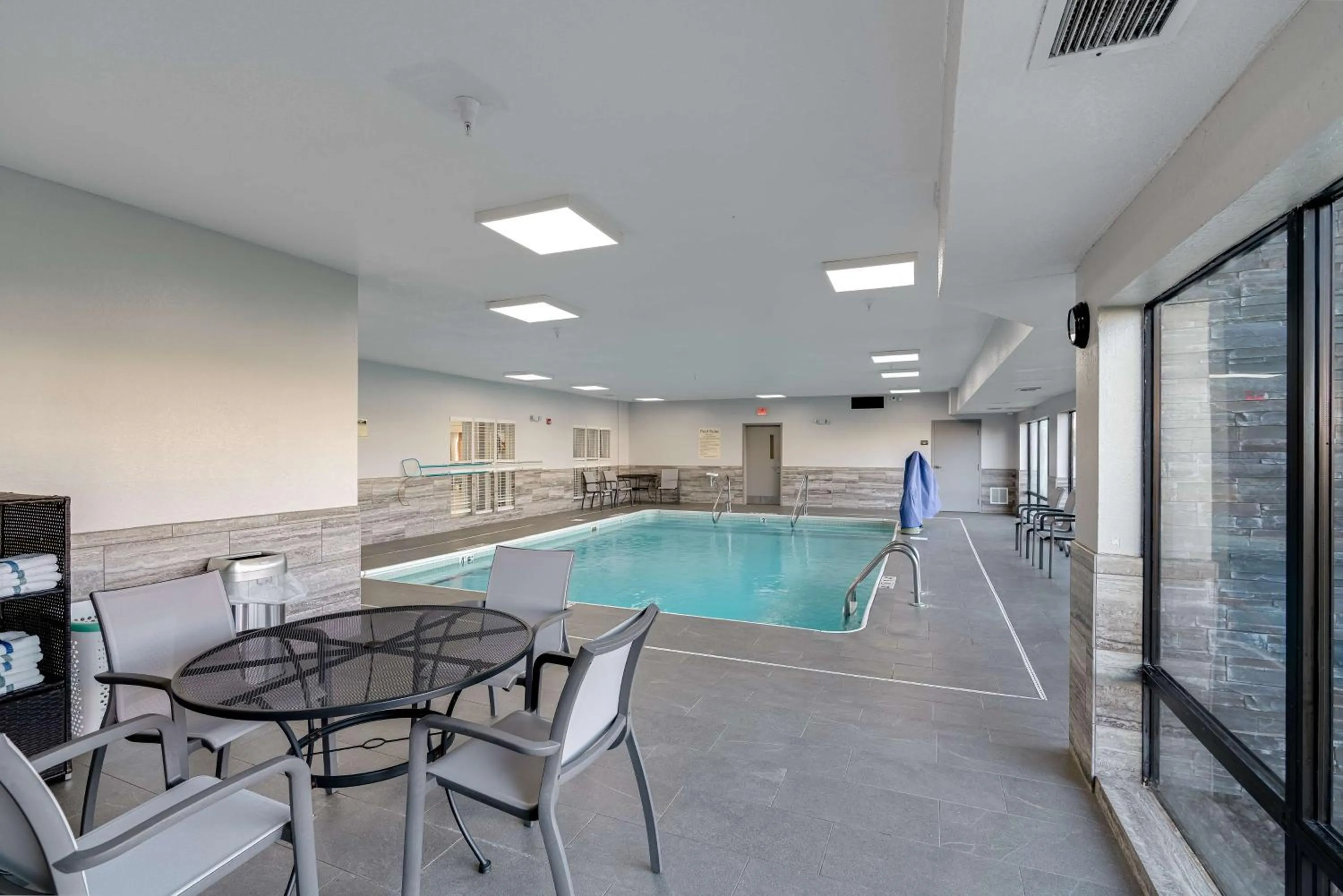 Pool view in Hampton Inn Bloomington West