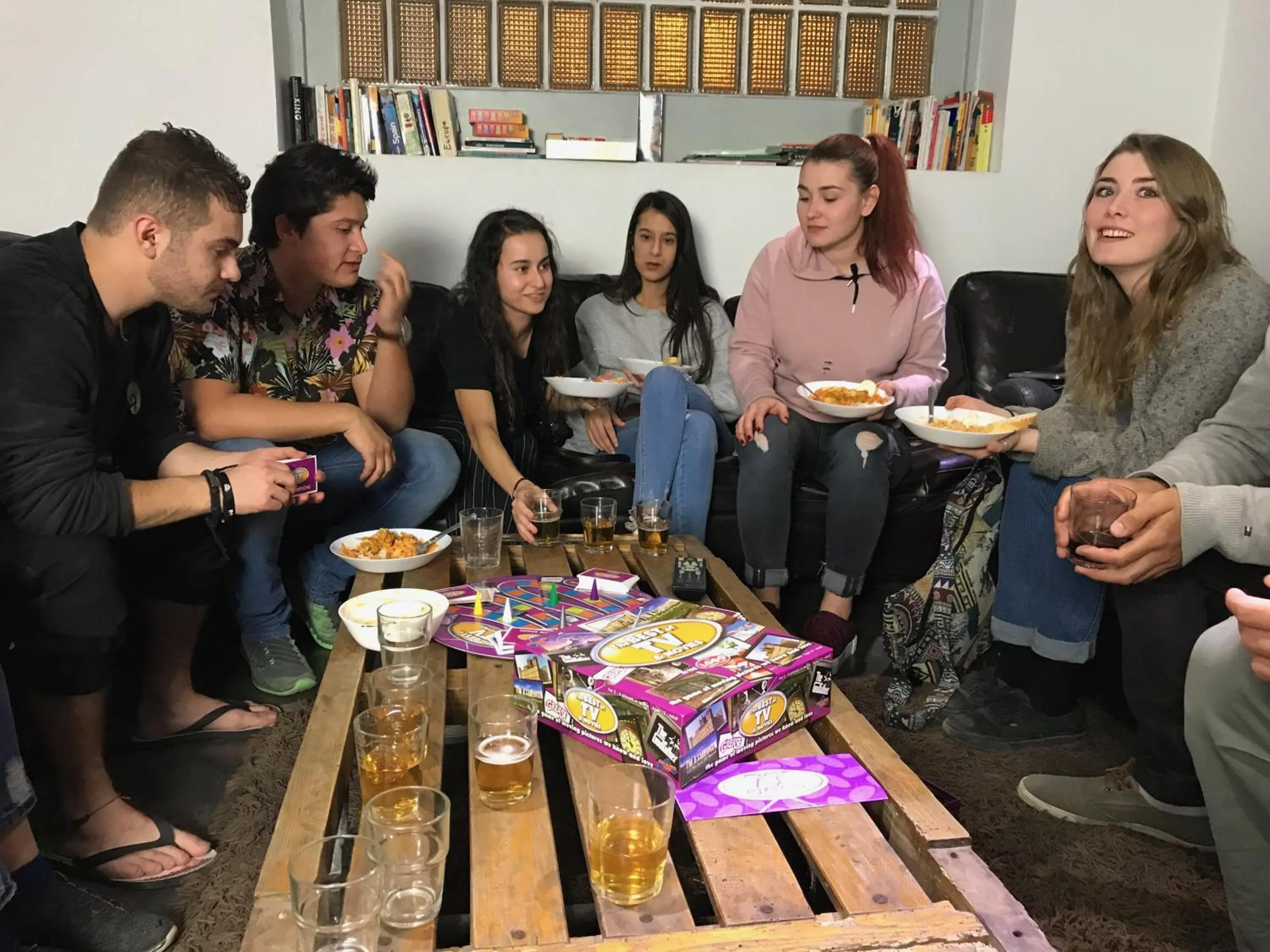 Evening entertainment in Black Swan Hostel