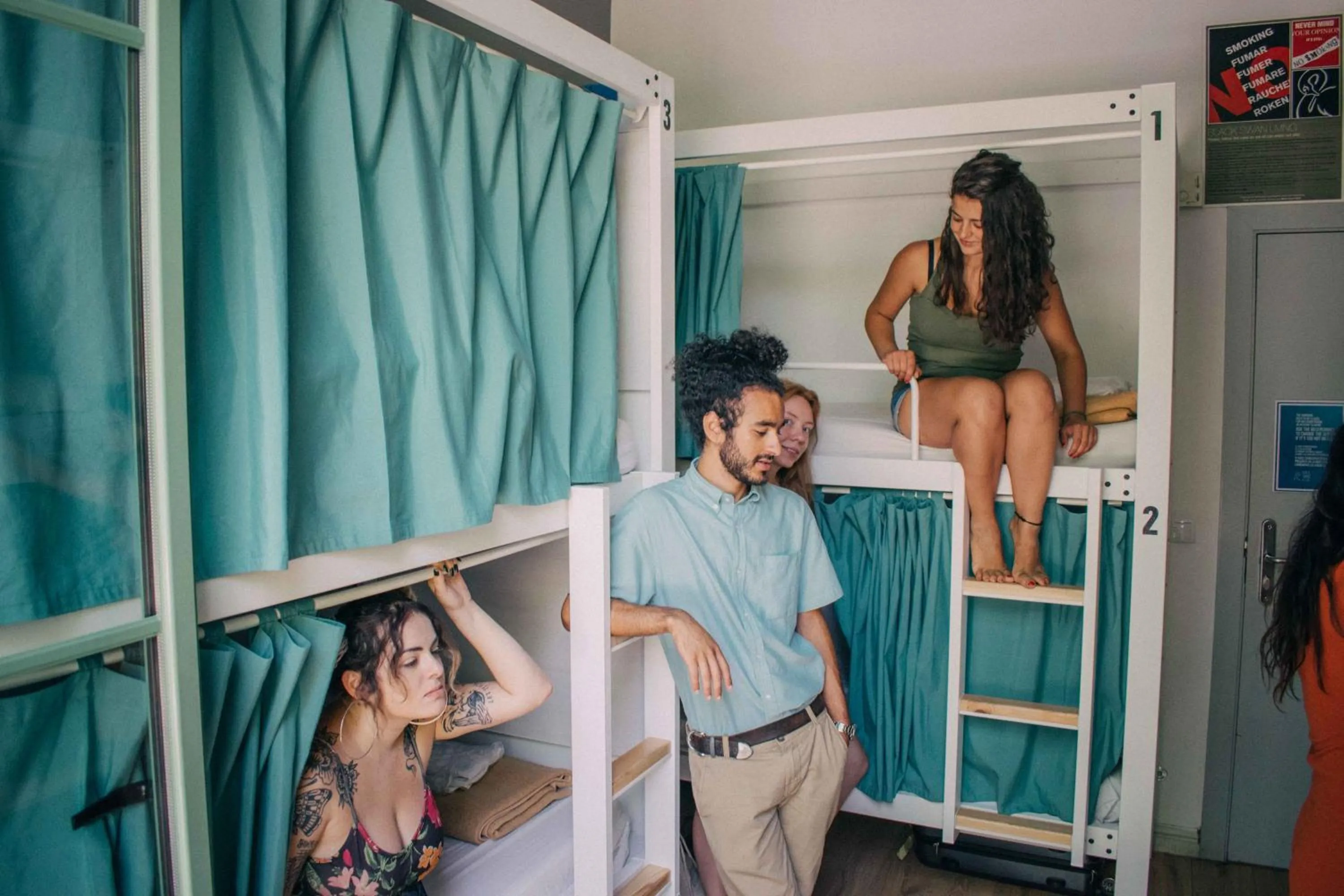 People in Black Swan Hostel