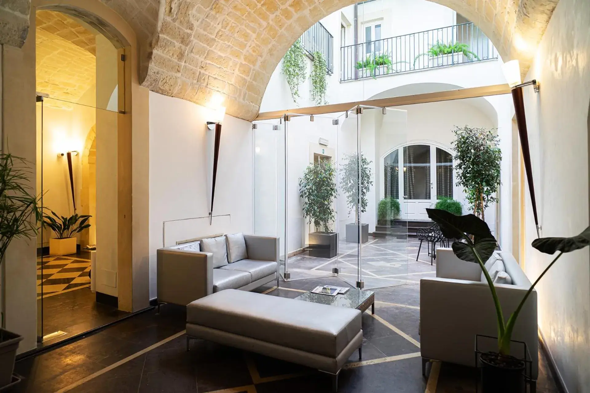 Patio, Bed in De Stefano Palace Luxury Hotel Patio, Bed in De Stefano Palace Luxury Hotel