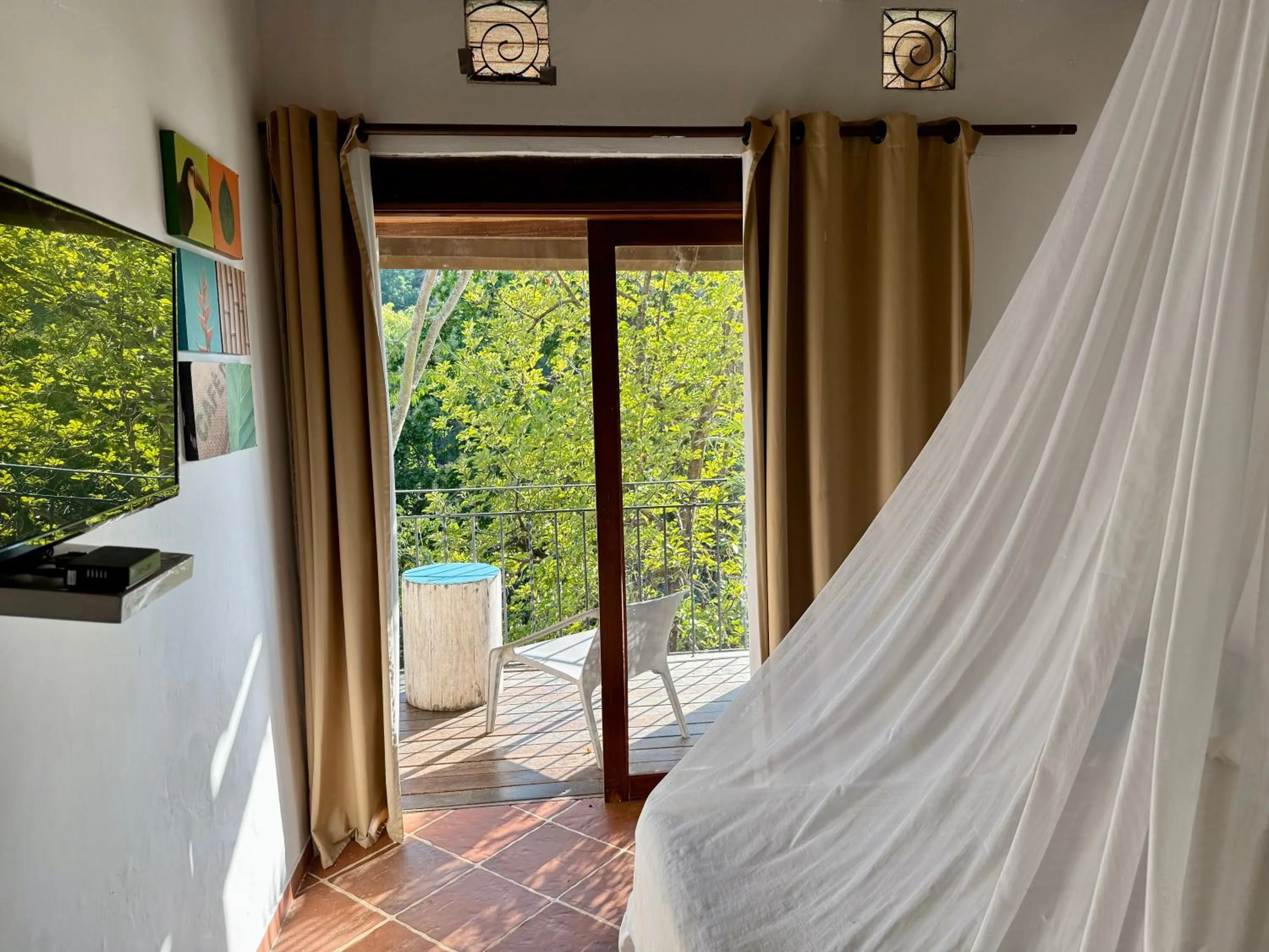 Balcony/Terrace, Bed in Costeño River Minca