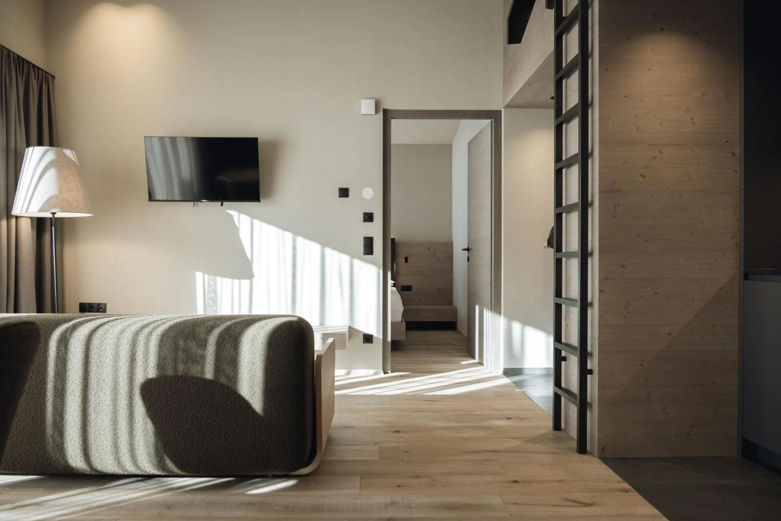 Living room, Bed in Haunold Homes