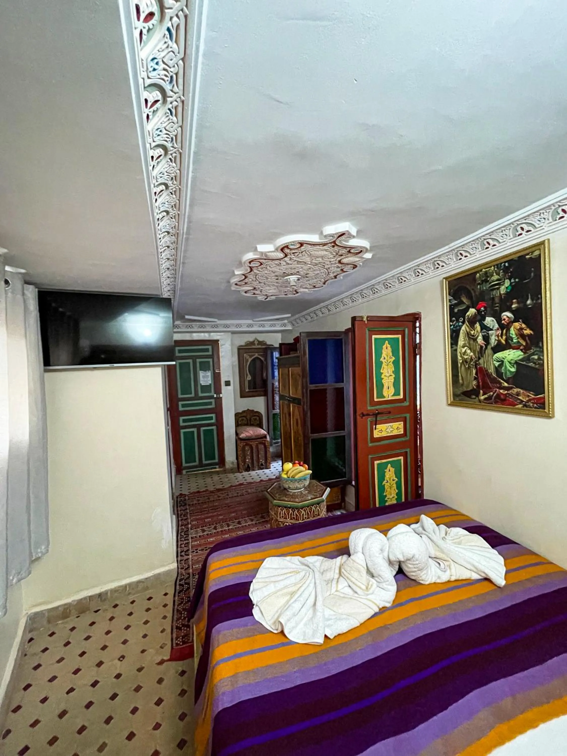 Bed in Riad Dar El Ouedghiri