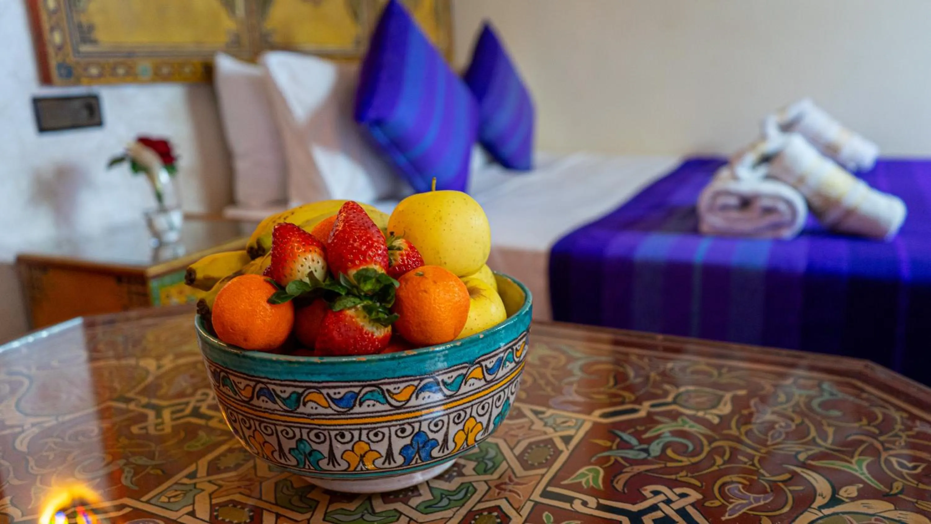 Bed in Riad Dar El Ouedghiri