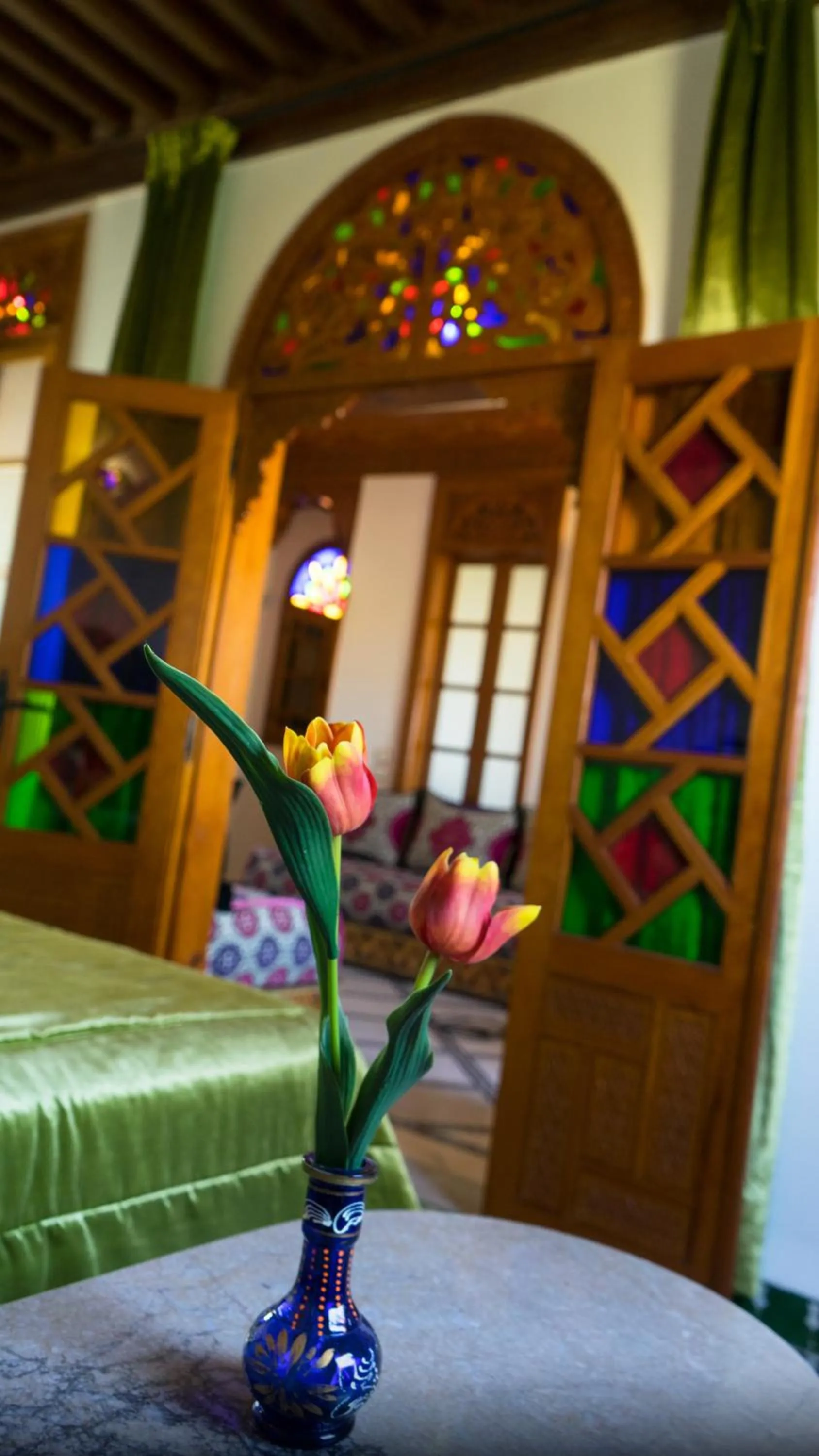 Bed in Riad Dar El Ouedghiri