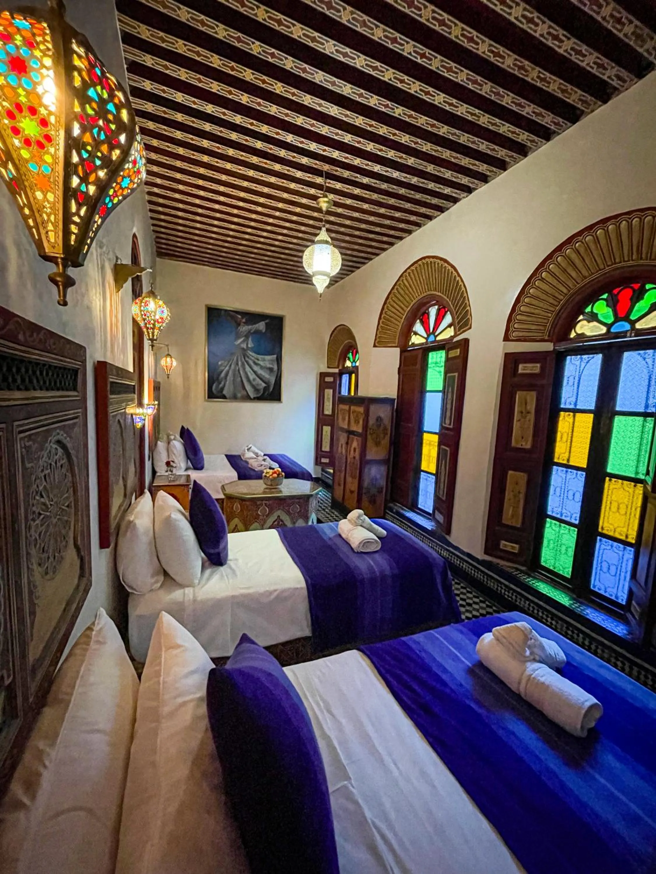 Communal lounge/ TV room, Bed in Riad Dar El Ouedghiri