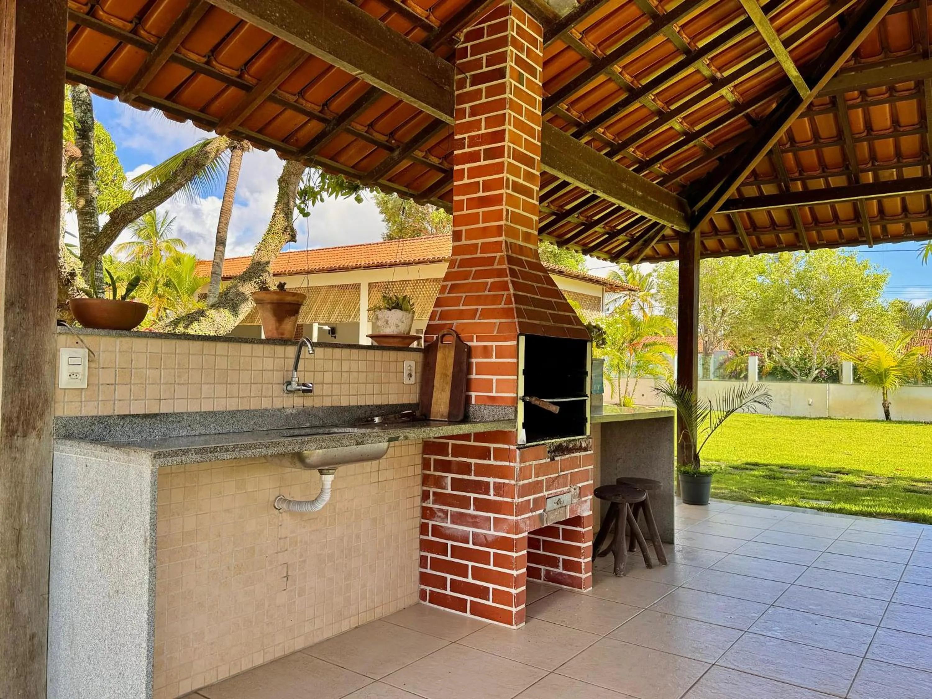 BBQ facilities in Pousada Recanto do Prado
