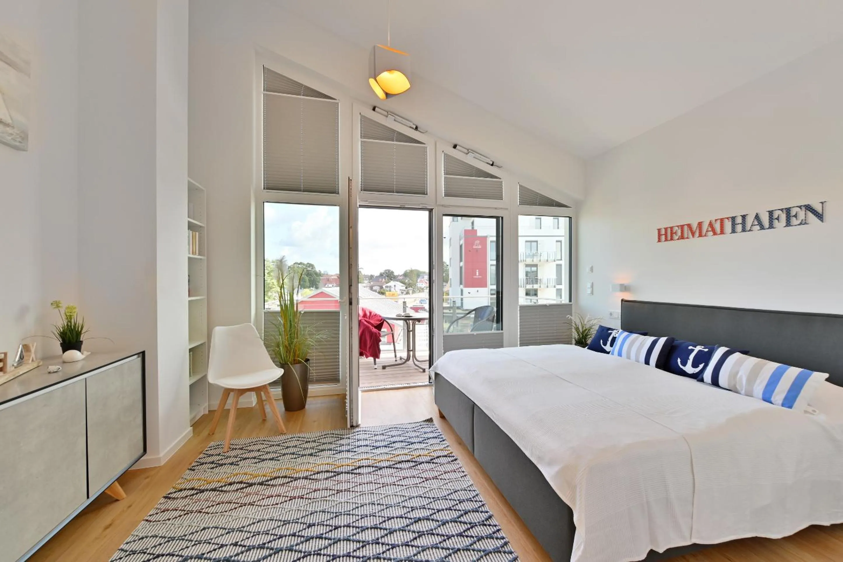 Balcony/Terrace, Bed in Heimathafen am Boddenmarkt