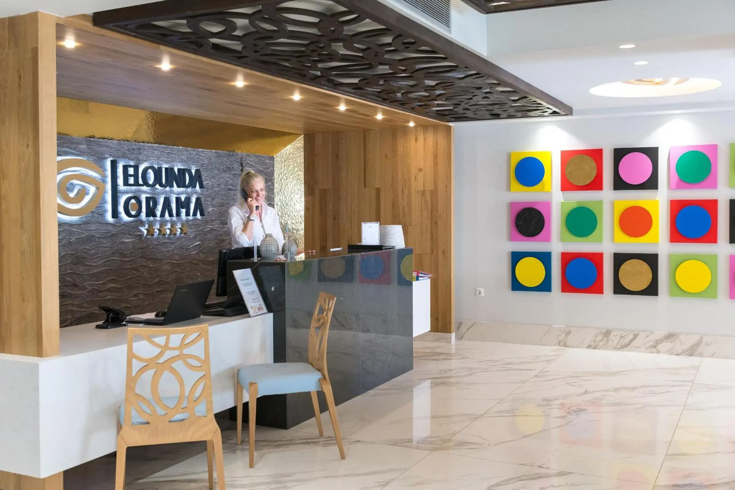 Lobby or reception in Elounda Orama Lobby or reception in Elounda Orama