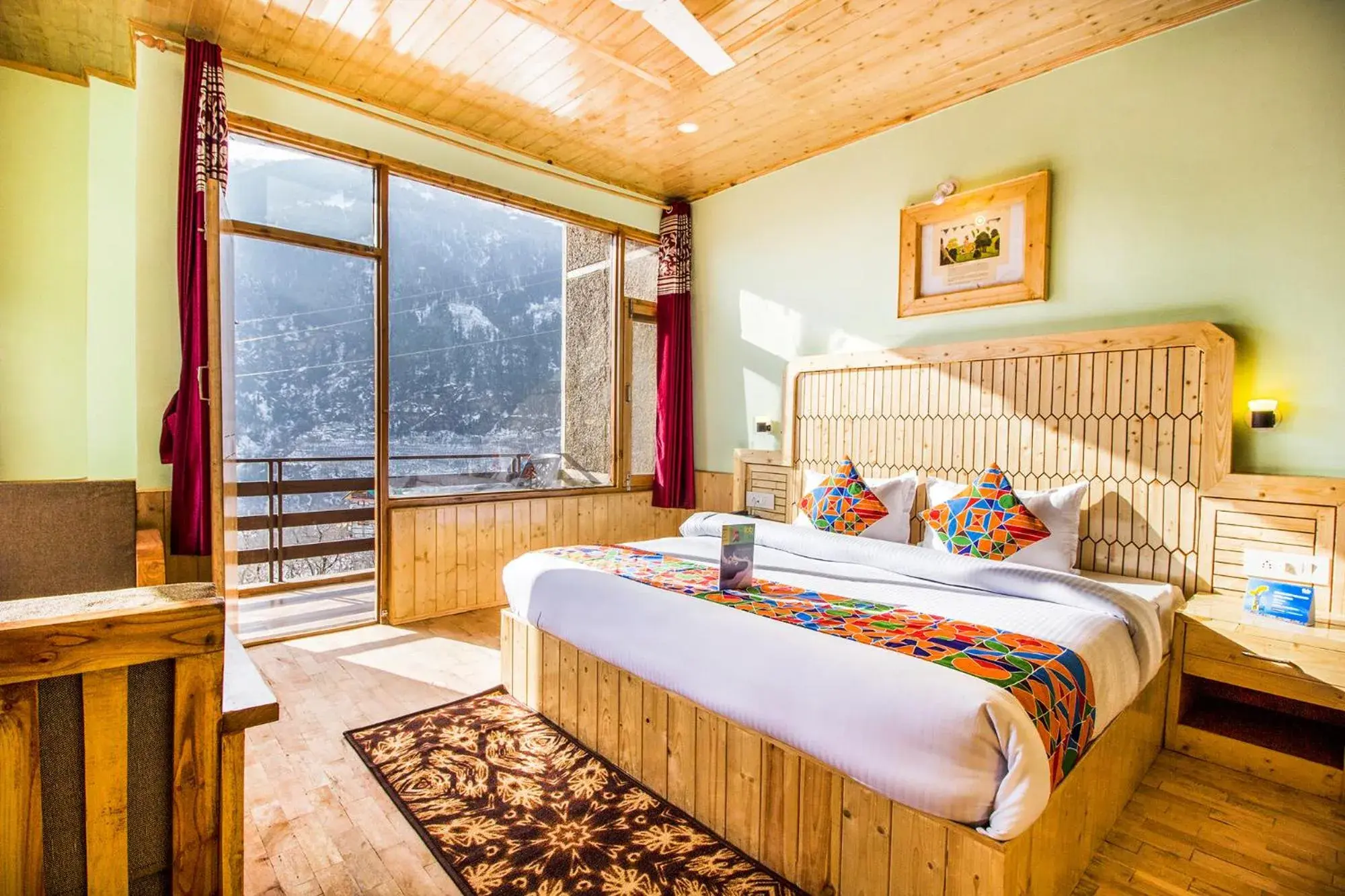 View (from property/room), Bed in FabHotel Shami Inn Naggar Road View (from property/room), Bed in FabHotel Shami Inn Naggar Road