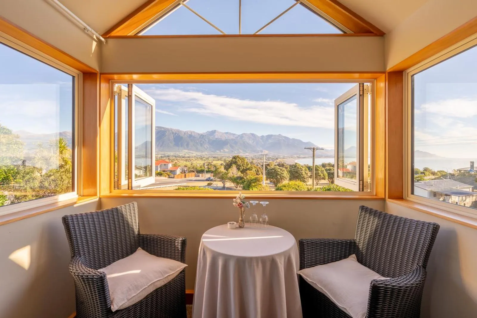 Seating area in Nikau Lodge