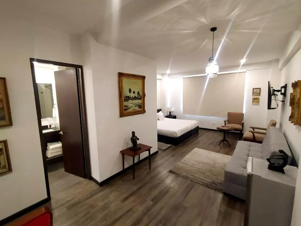 Bed in Hotel Museo San Moritz Bed in Hotel Museo San Moritz