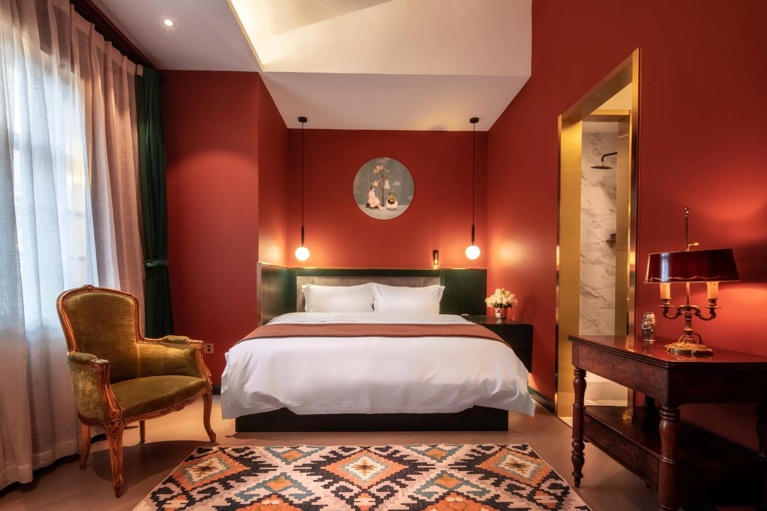 Bed in Moon and Chalice Boutique Hotel