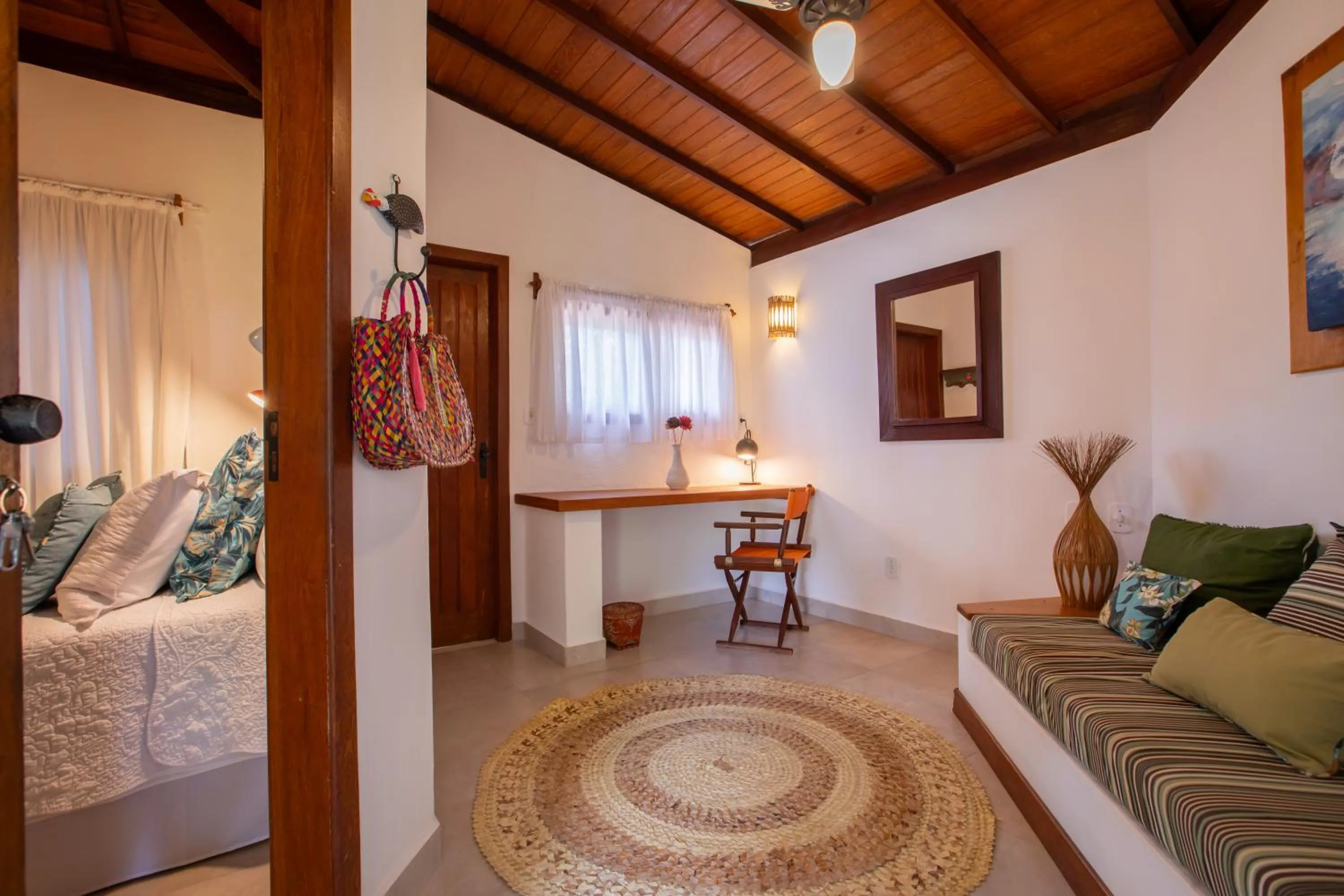 Seating area, Bed in Pousada Recanto do Arraial