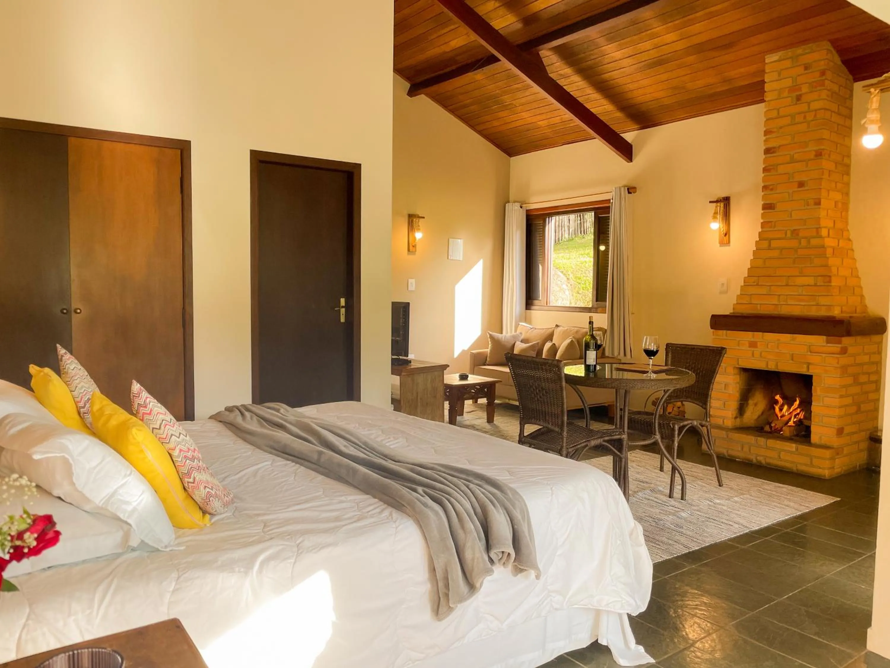 Bed in Pousada Serra do Luar