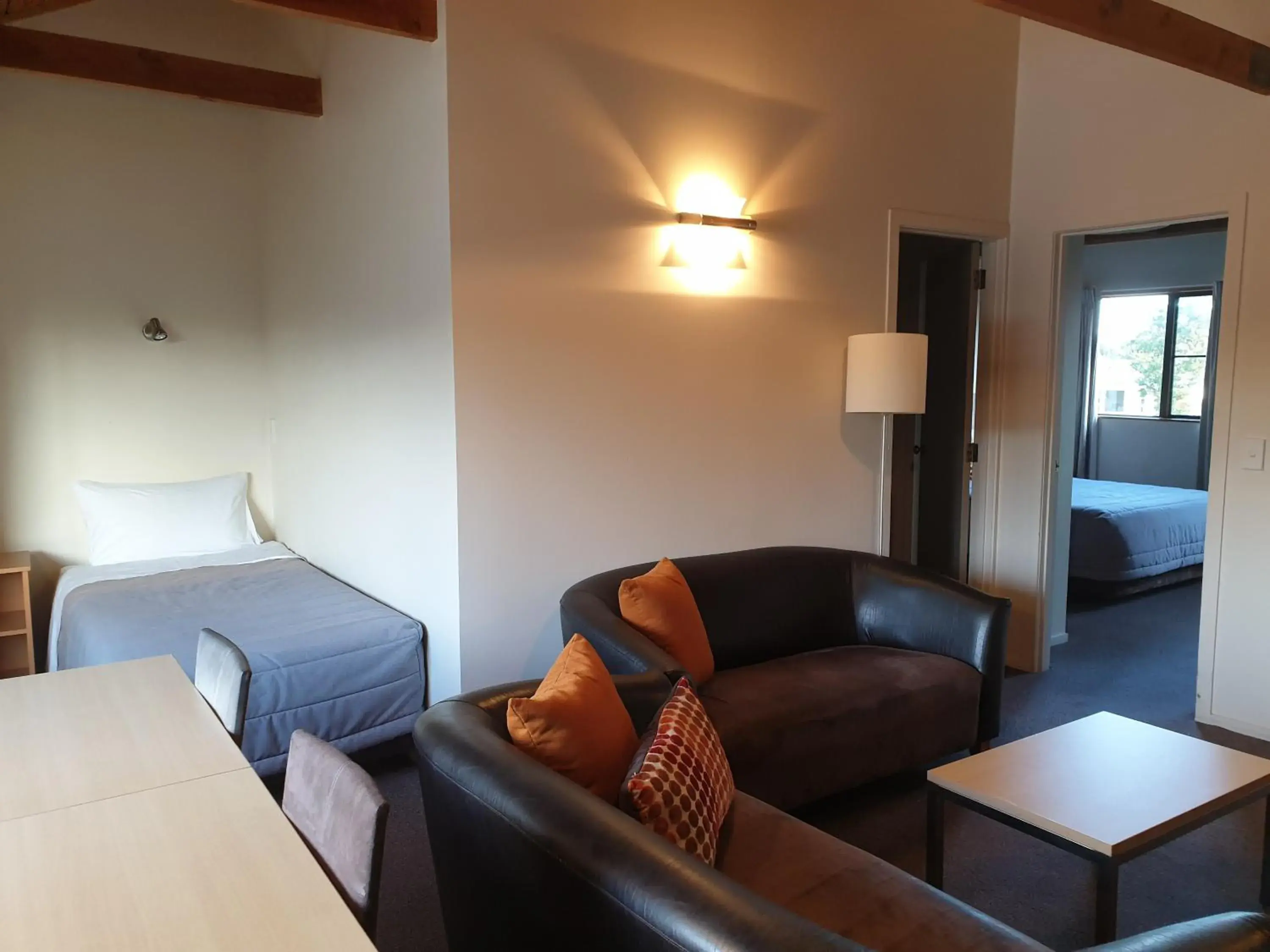 Living room, Bed in The Hobbit Motorlodge Living room, Bed in The Hobbit Motorlodge