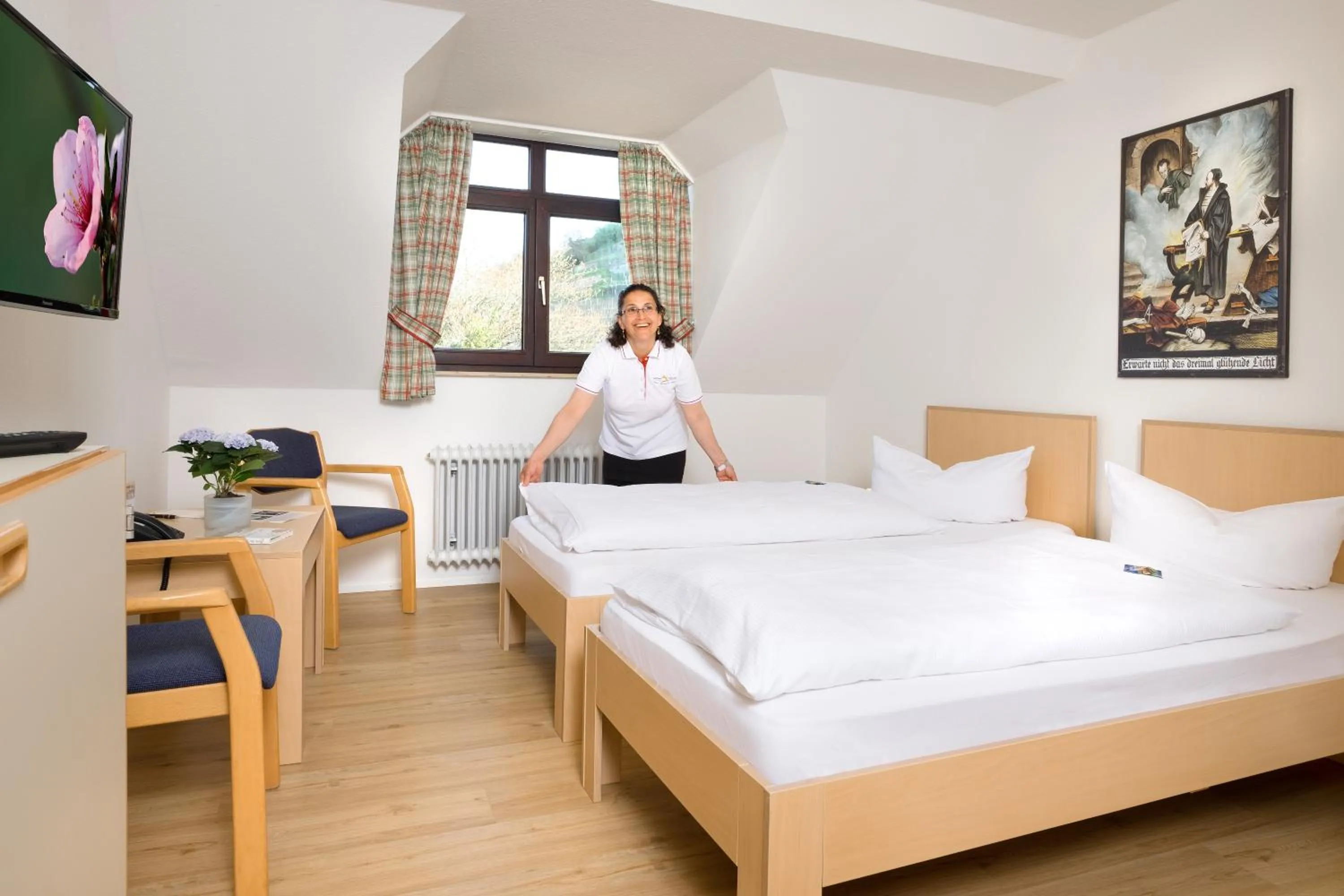 Bed in Gästehaus Goethe